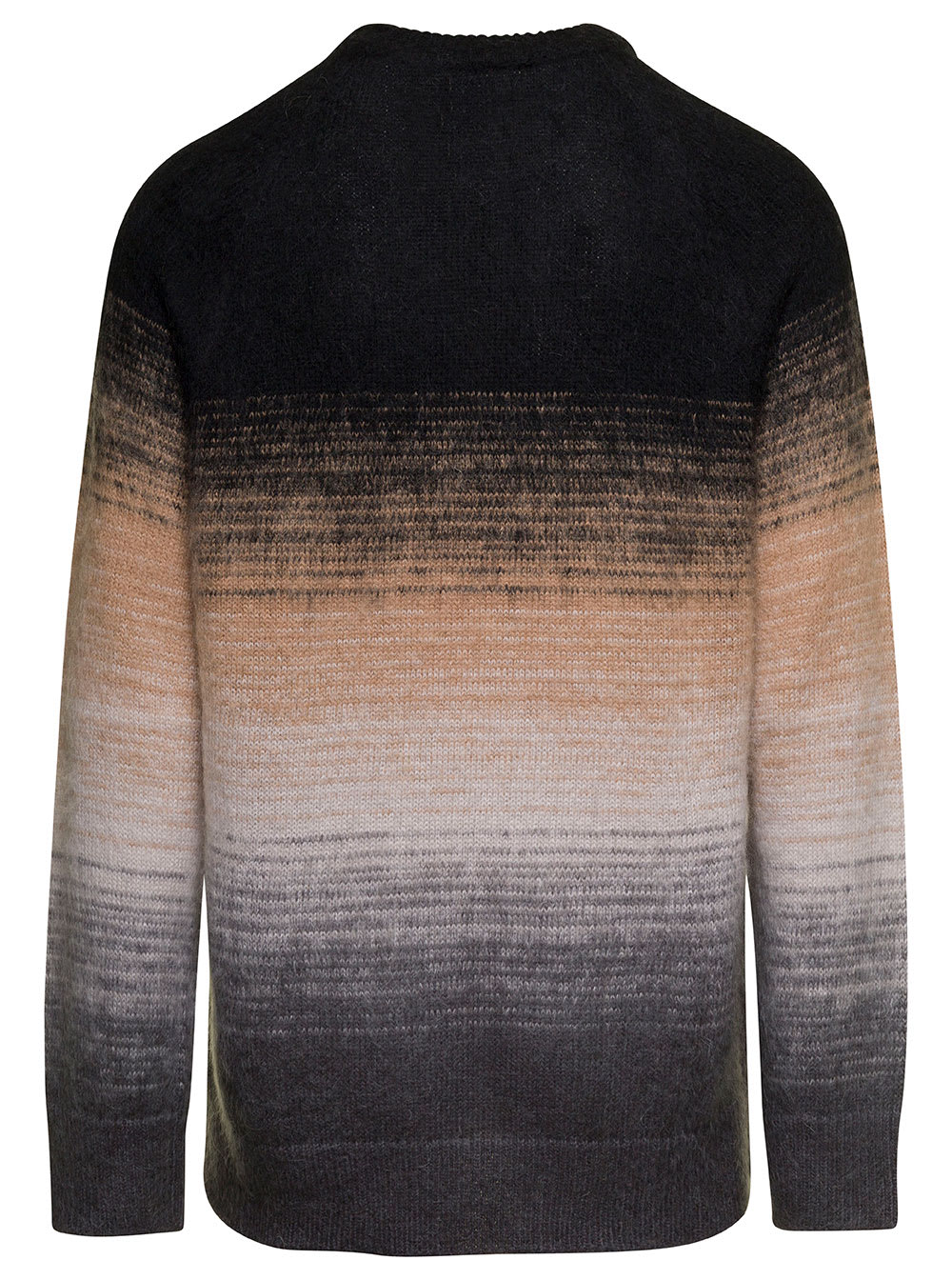 Shop Laneus Multicolor Crewneck Sweater In Mohair Blend Man In Black
