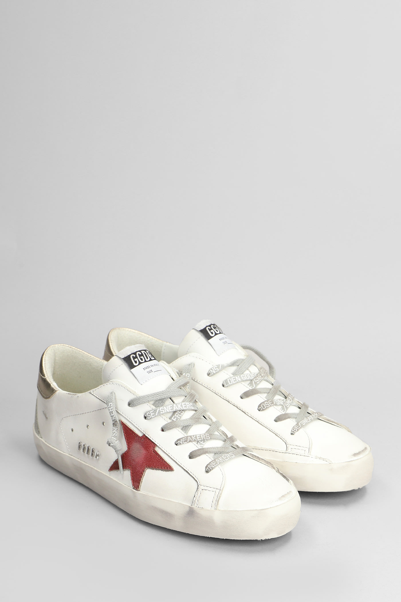 Shop Golden Goose Superstar Sneakers In White Leather