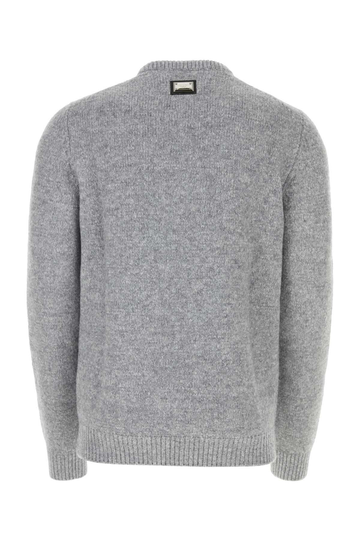 Dolce & Gabbana Gray Wool Knitted Round Neck Pullover Sweater In N0038