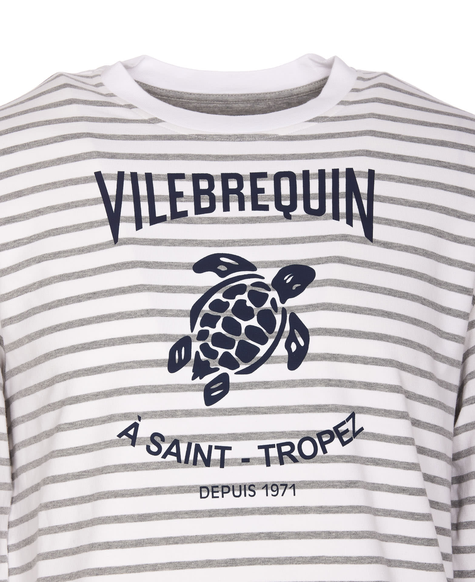 Shop Vilebrequin Turtle Logo Long Sleeves T-shirt In White