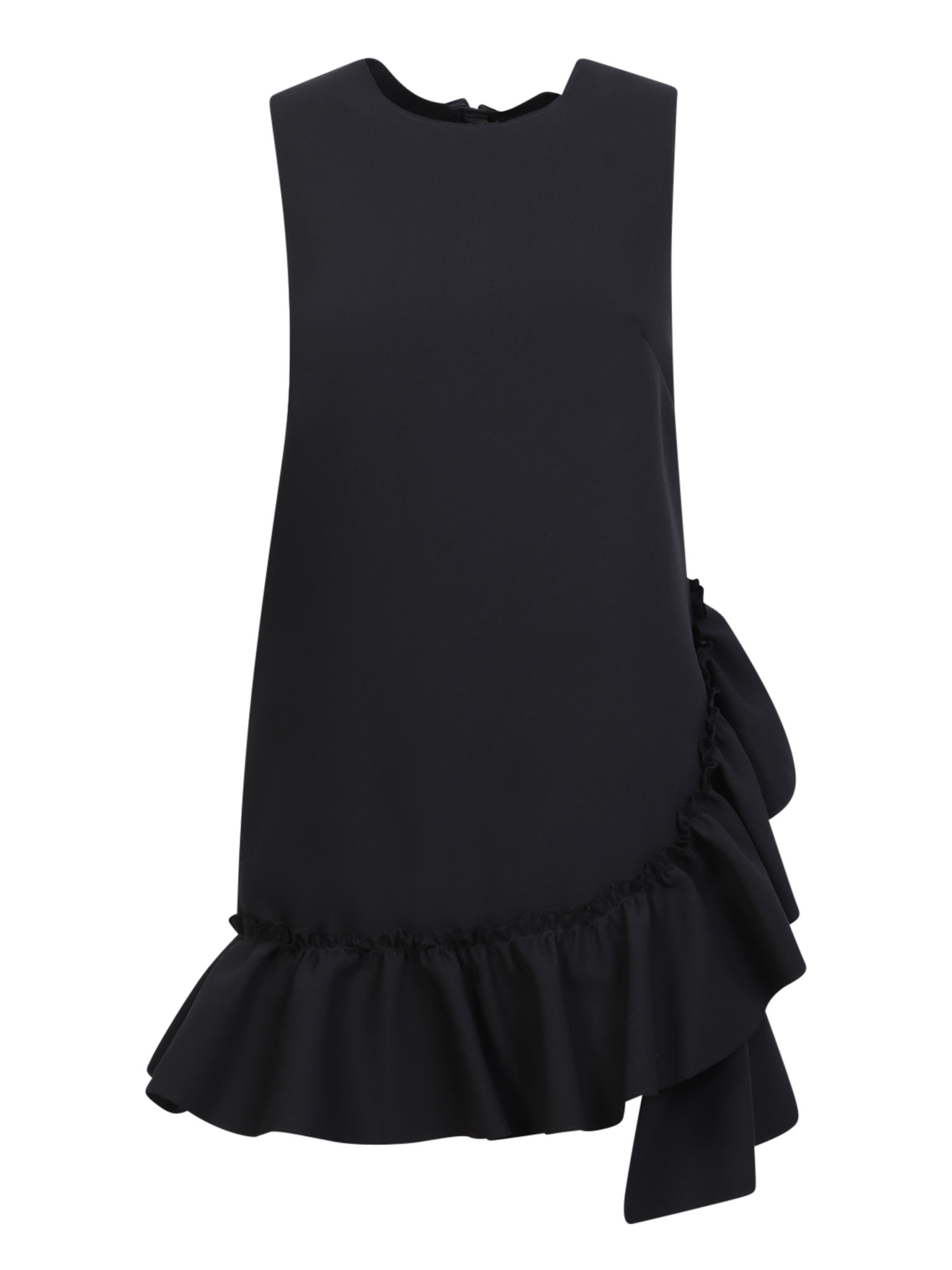 Shop Msgm Ruffled Black Minidress