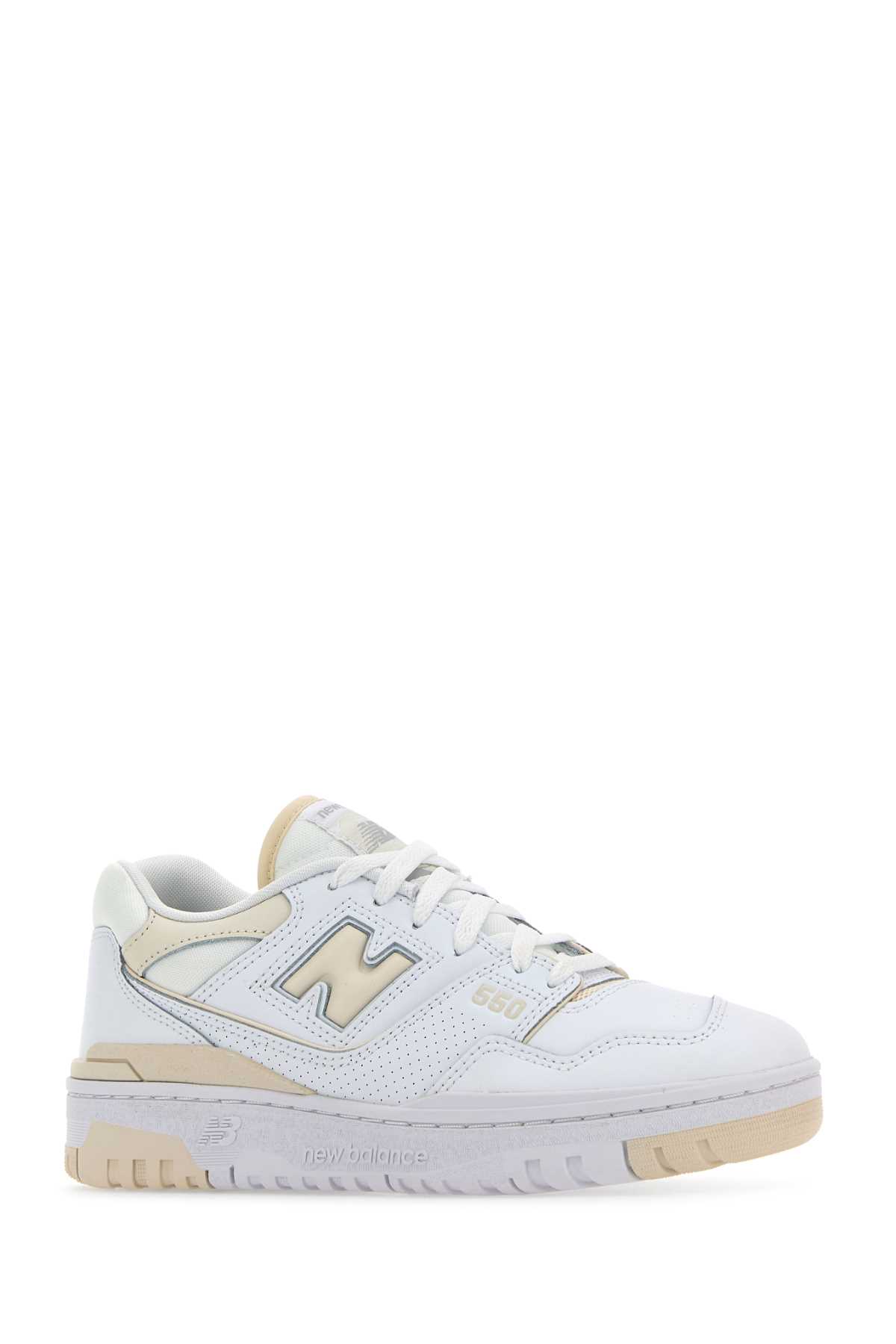 Shop New Balance Two-tone Leather 550 Sneakers In Whiteseasalt
