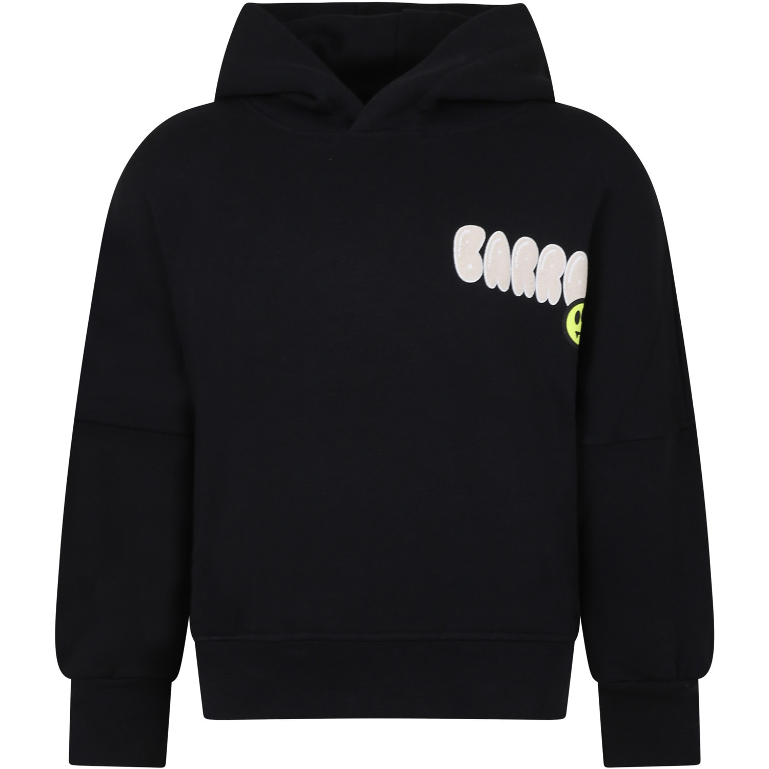 Shop Barrow Black Sweatshirt For Kids With Bear Logo And Print In Nero