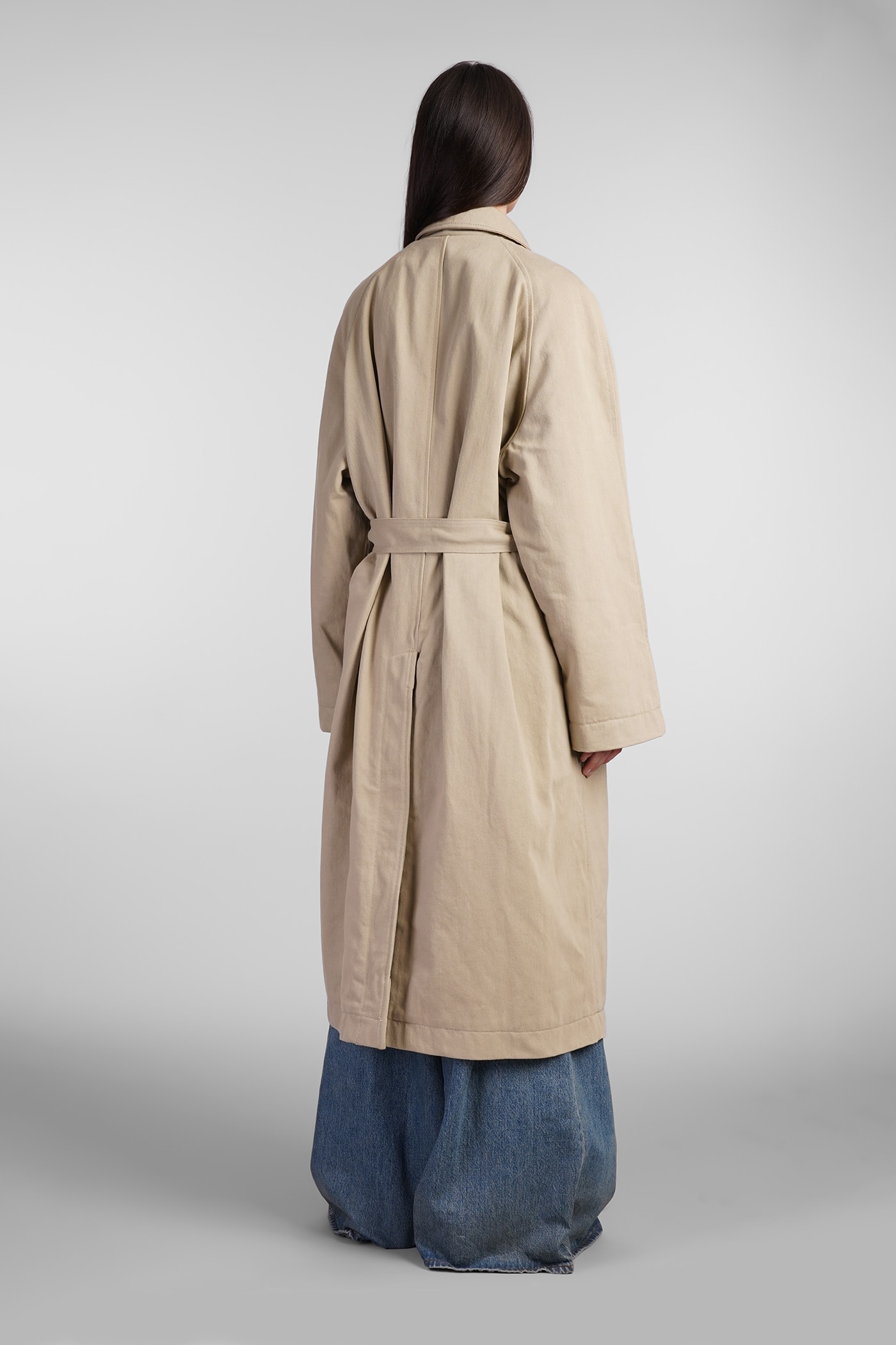 Shop Haikure Thatcher Bull Ley Trench In Beige Cotton