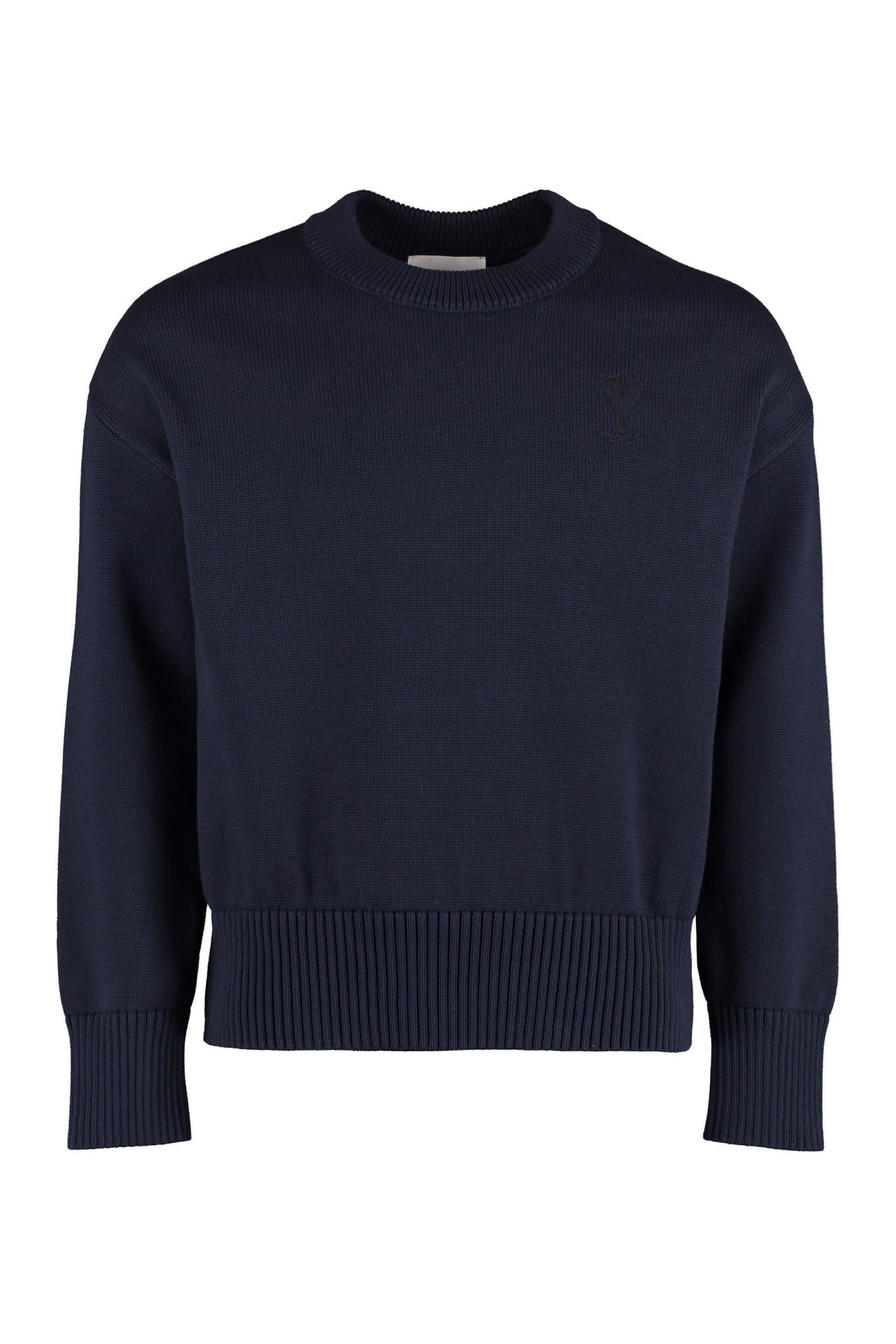 Shop Ami Alexandre Mattiussi Long Sleeve Crew-neck Sweater In Blue