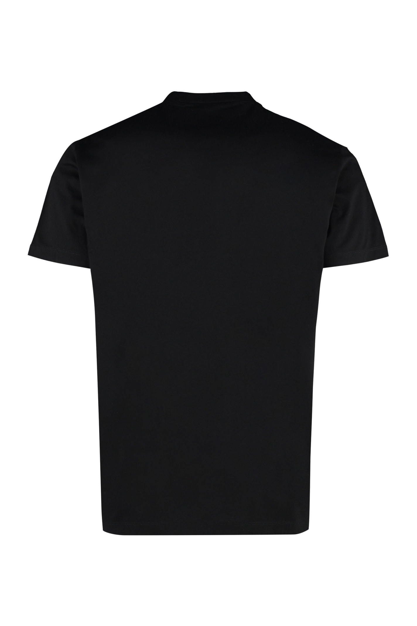 Shop Dsquared2 Printed Cotton T-shirt In Black