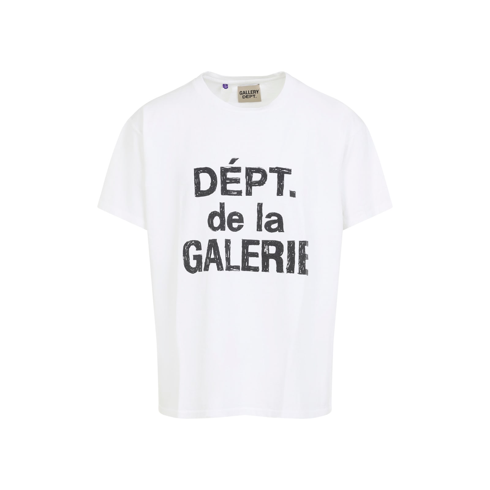 Gallery Dept. Graphic Print Short Sleeve Crew Neck T-shirt In White