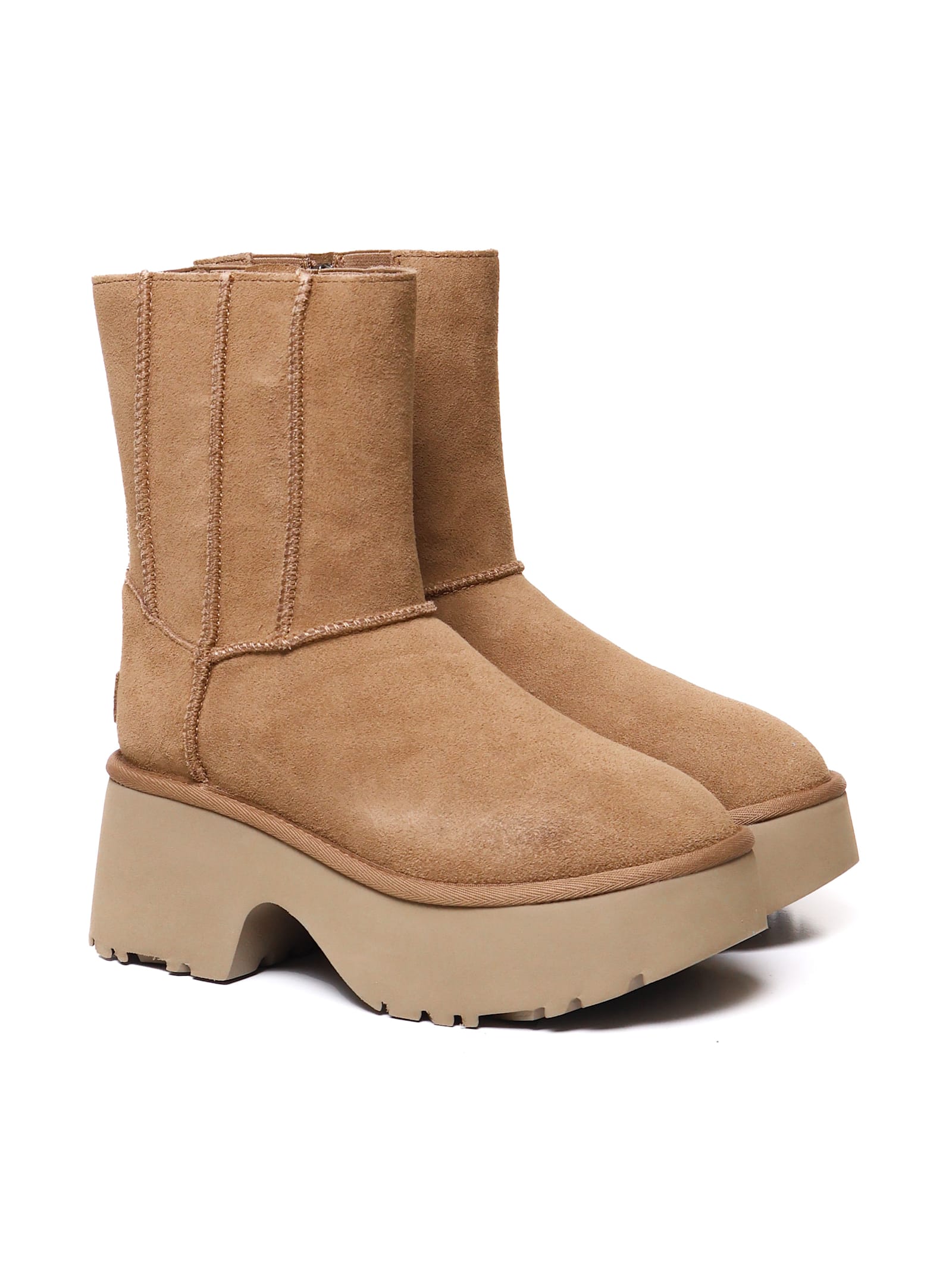 Ugg Twin Seam New Heights Boots In Suede In Chestnut