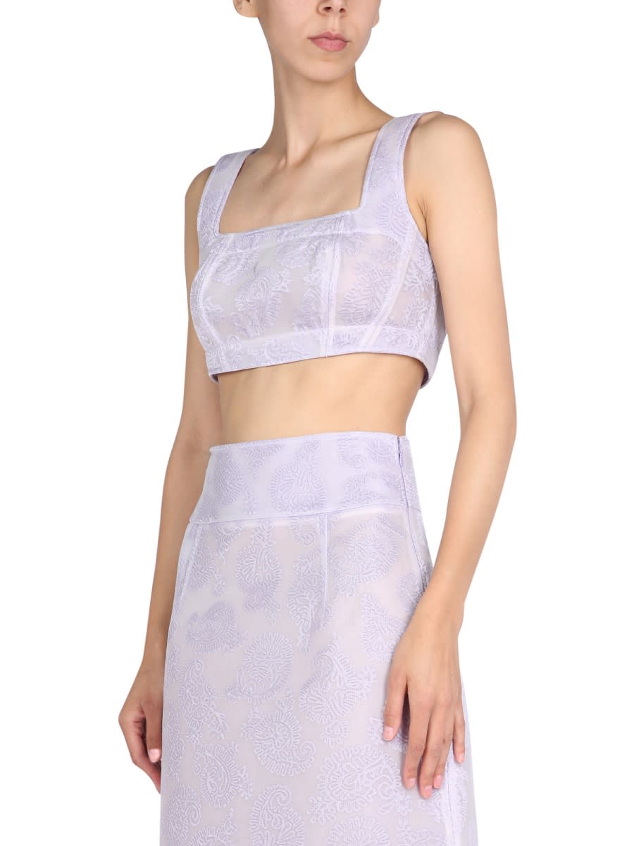 Shop Jil Sander Embroidery Top In Lilac