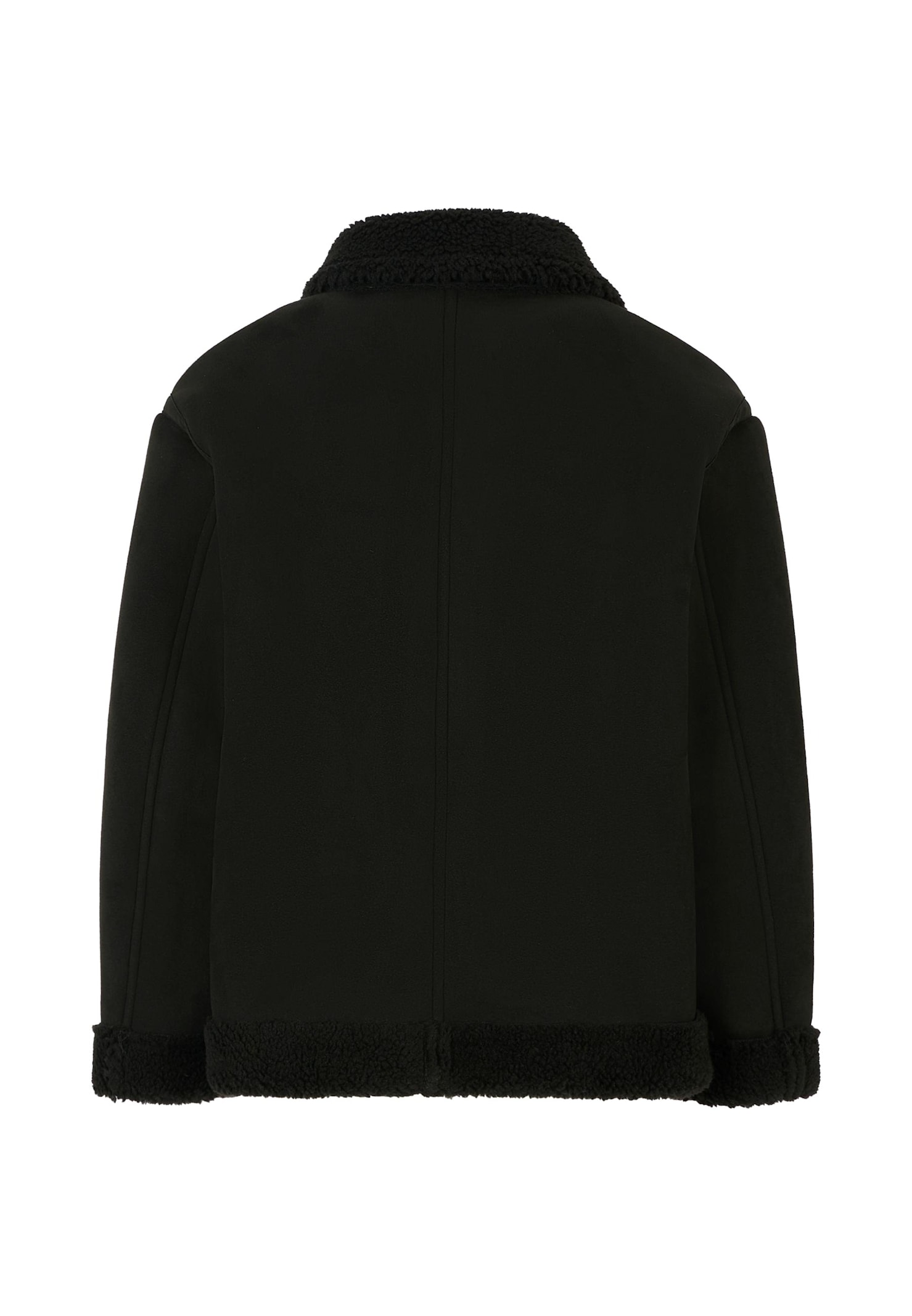Dondup Fleece-detail Bomber Jacket In Black