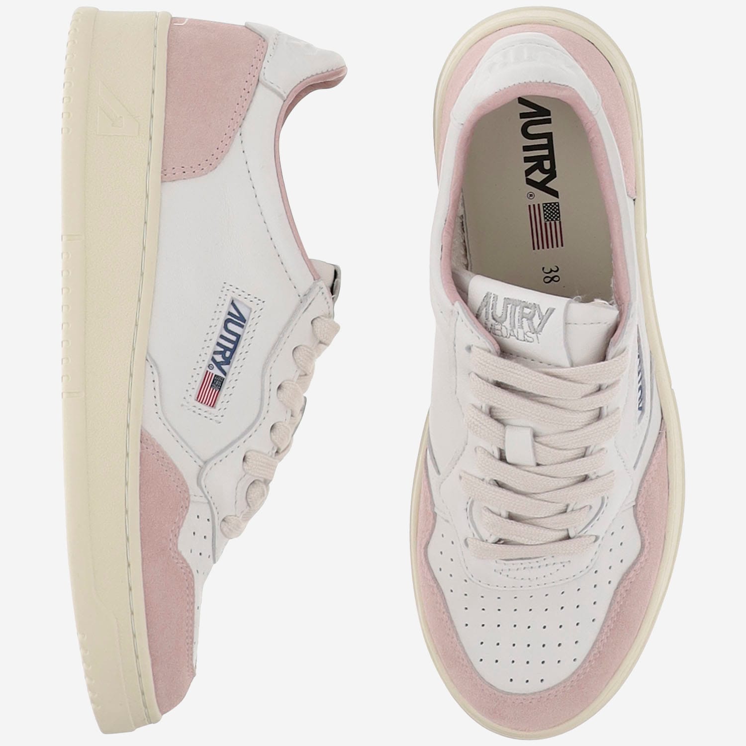 Autry Medalist Low-top Sneakers With Goat Leather In Multi