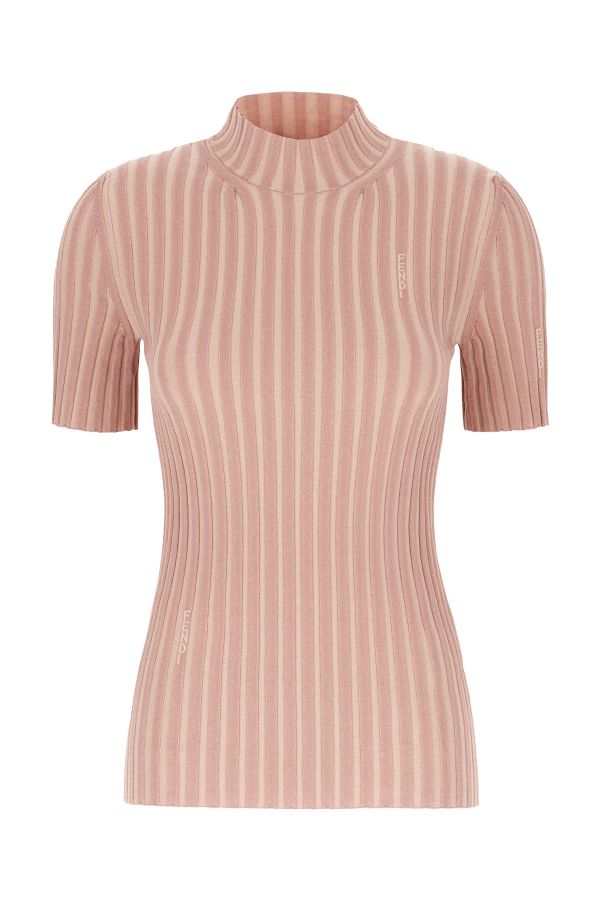 Fendi Pink Cotton Blend Top In Zephyr