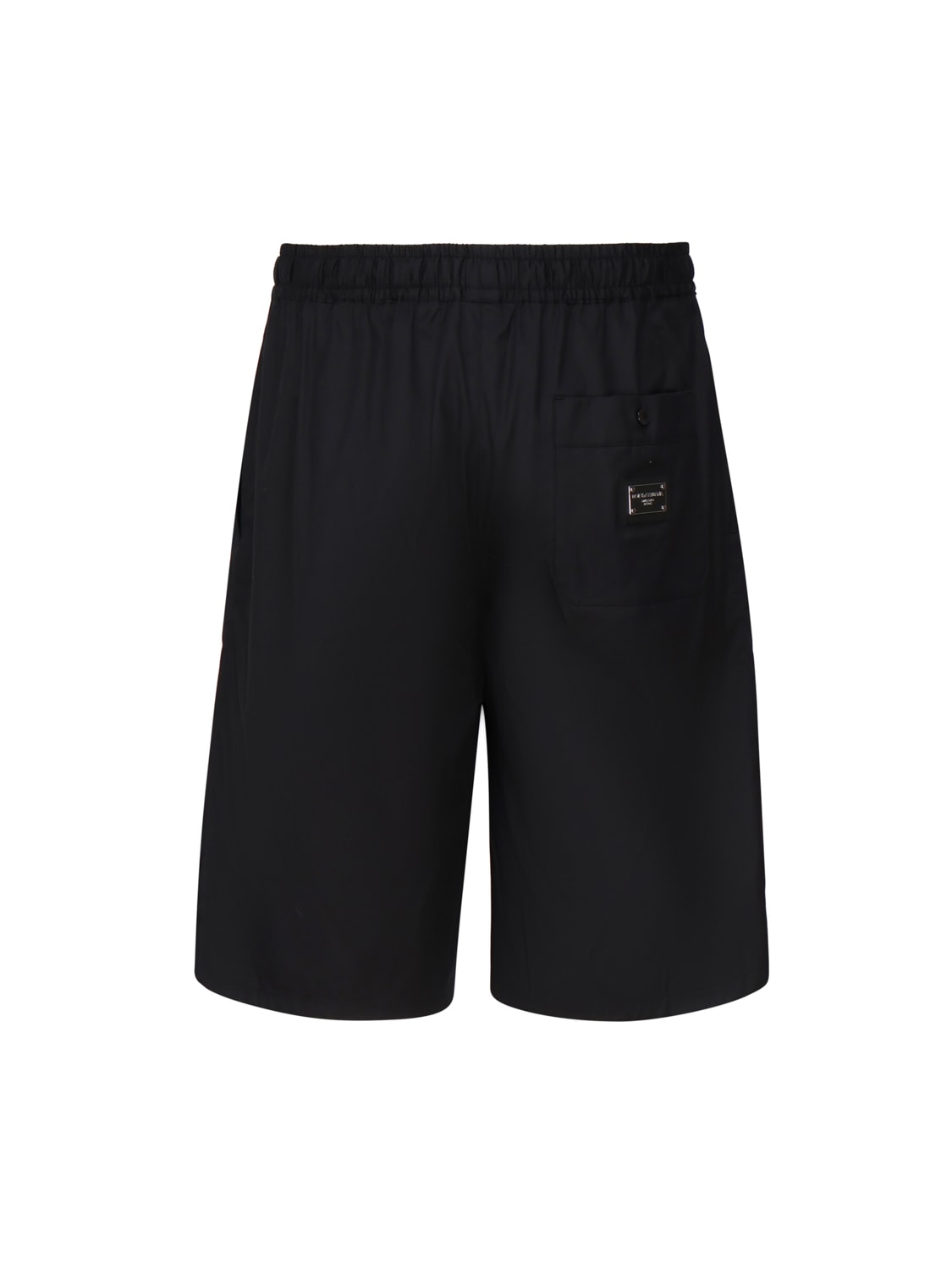 Shop Dolce & Gabbana Cotton Jogging Shorts With Logo Plaque In Black