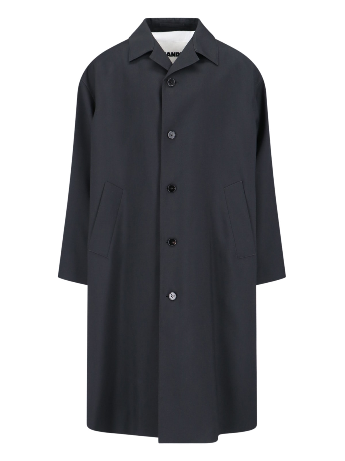 Shop Jil Sander Single-breasted Wool Coat In Black