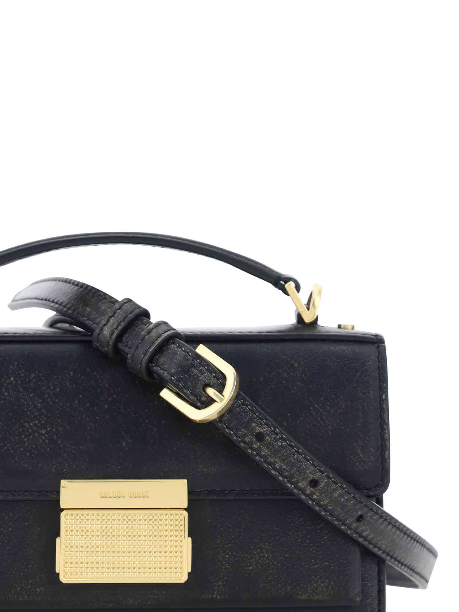 Shop Golden Goose Venezia Small Shoulder Bag In Black