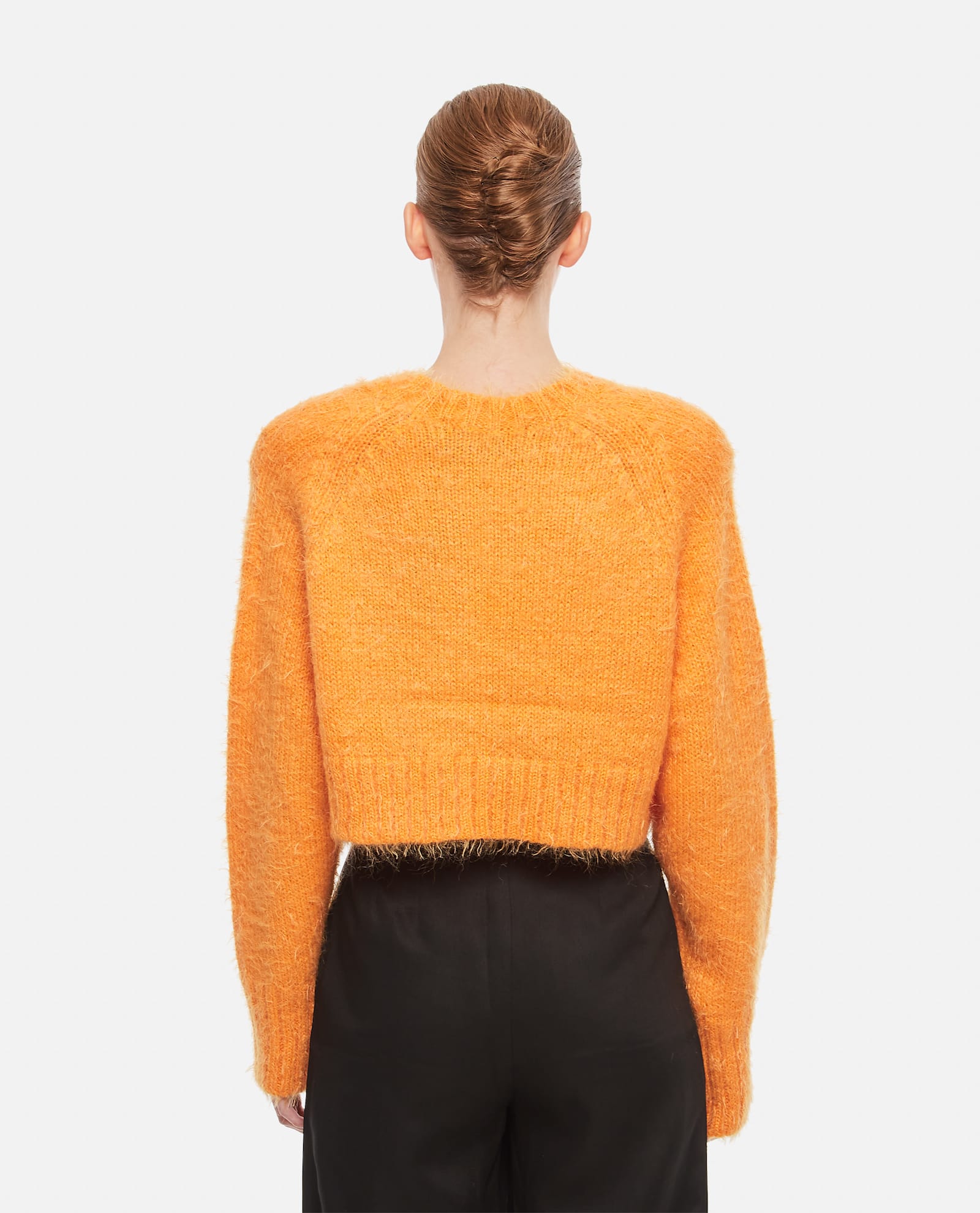 Rotate Birger Christensen Ying Yang Mohair-blend Sweater In Orange