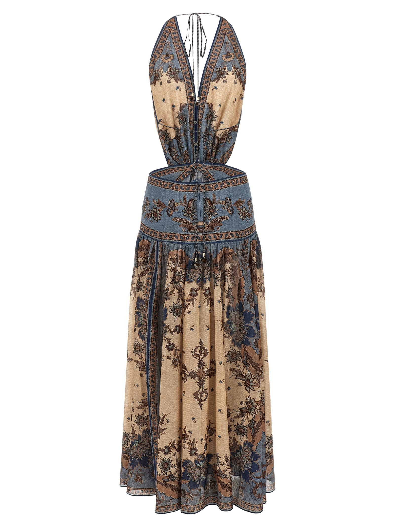 Zimmermann Ascension Plunge Halter Maxi In Multi