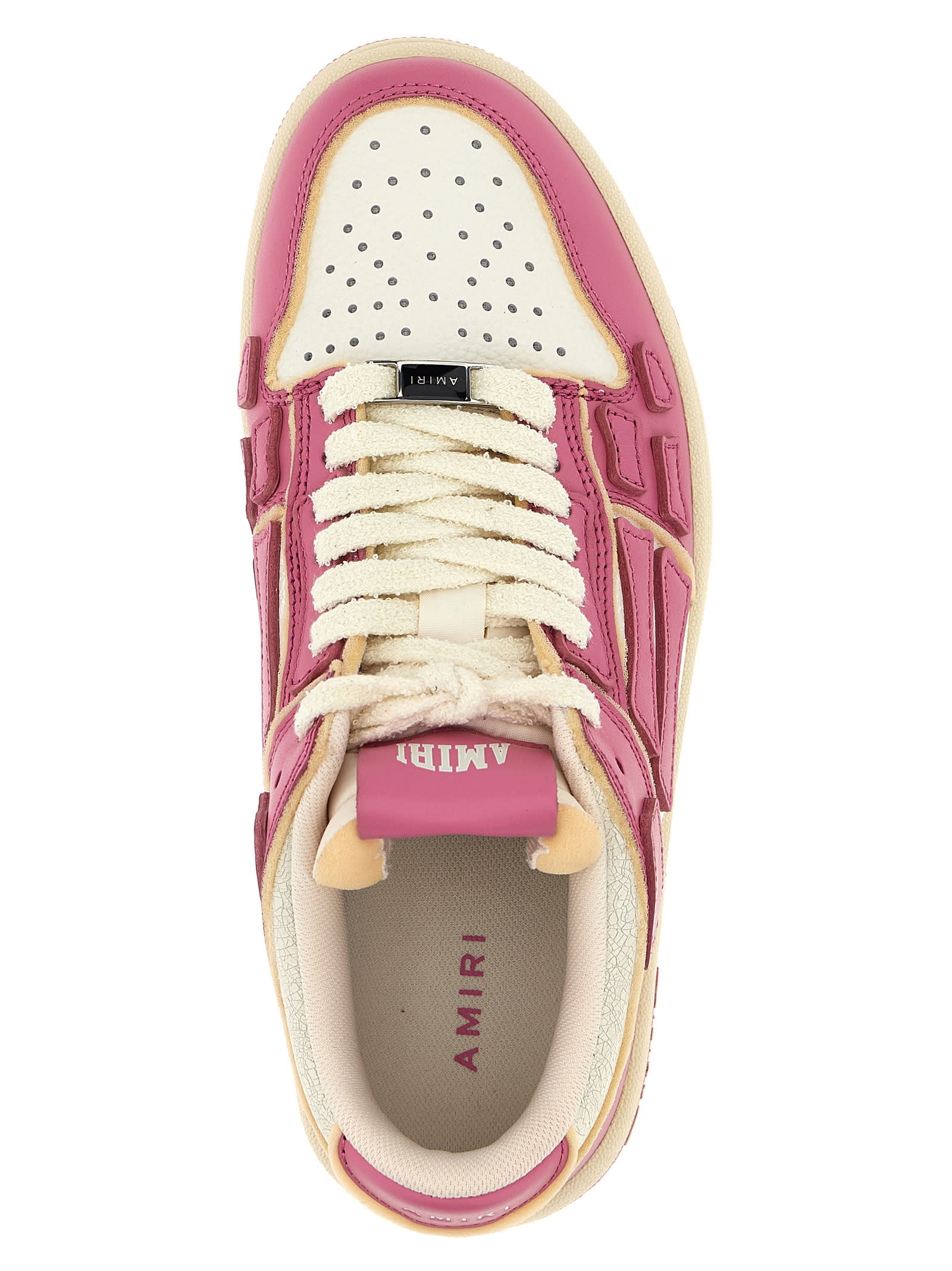 Shop Amiri Collegiate Skel Top Low Sneakers In Pink