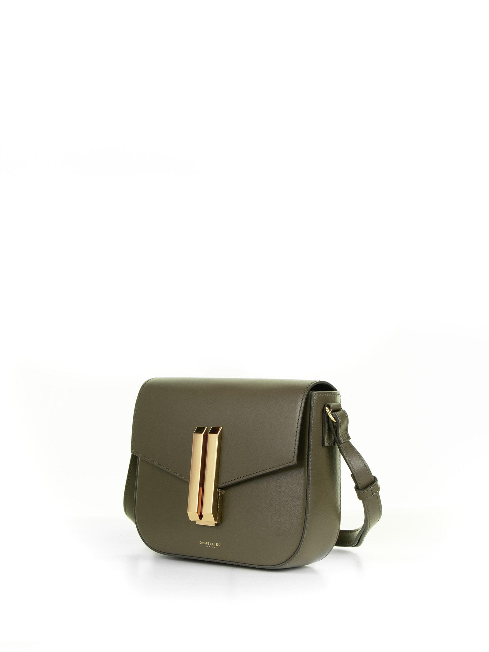 Shop Demellier Vancouver Small Leather Shoulder Bag In Olive