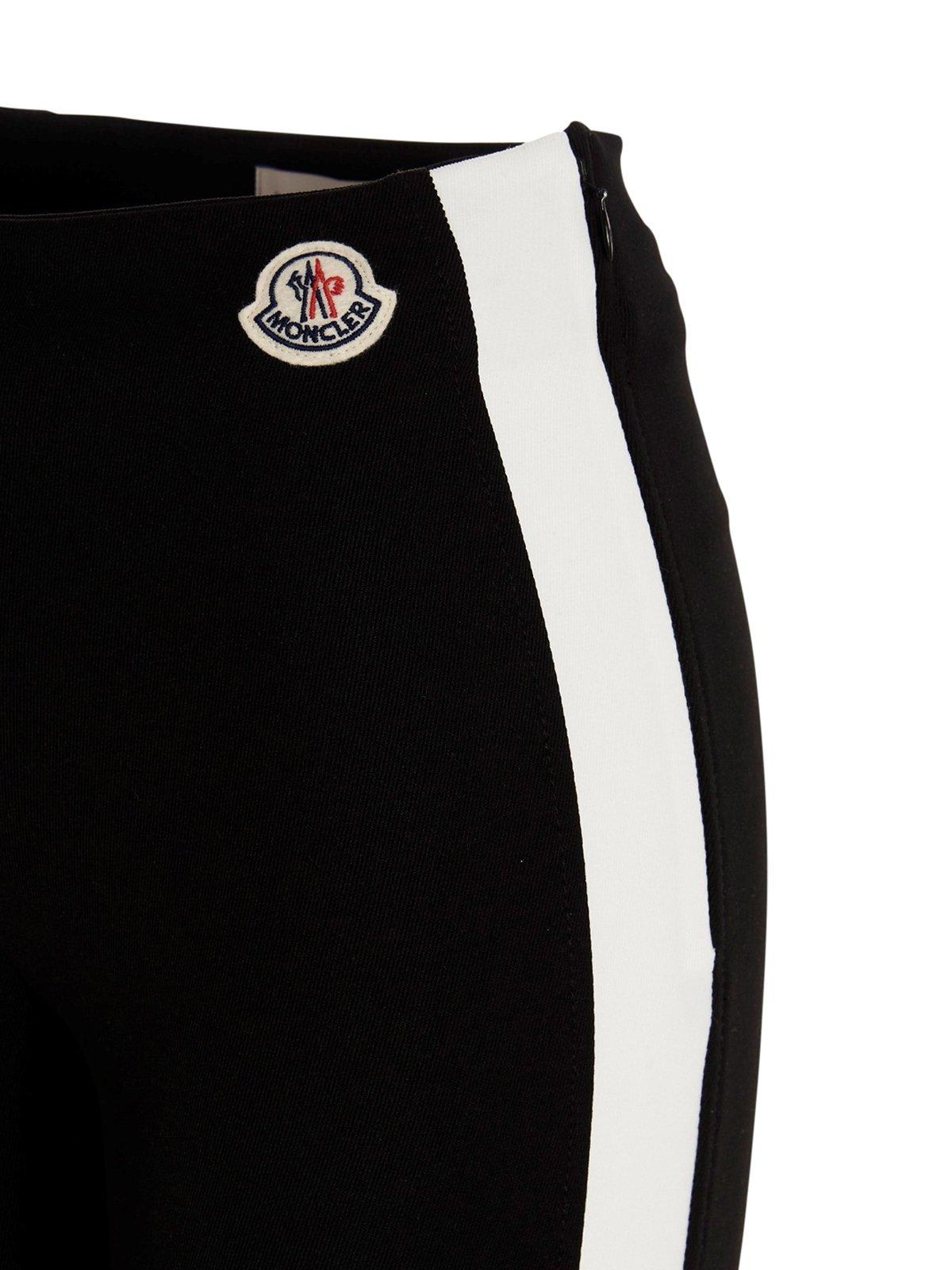 Shop Moncler Logo Patch Leggings In Black