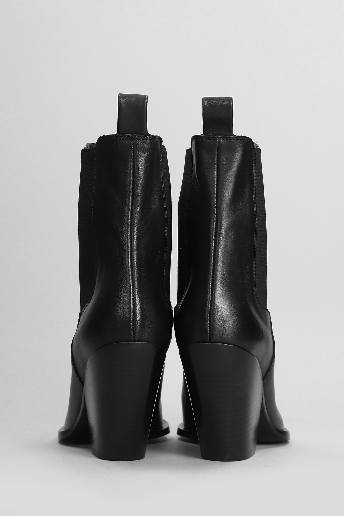 Shop Elena Iachi Texan Ankle Boots In Black Leather