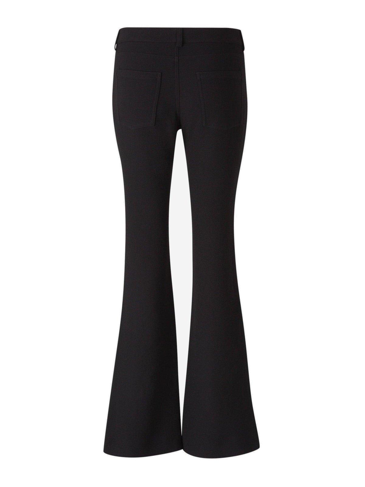 Shop Balmain Bootcut Crepe Trousers In Black