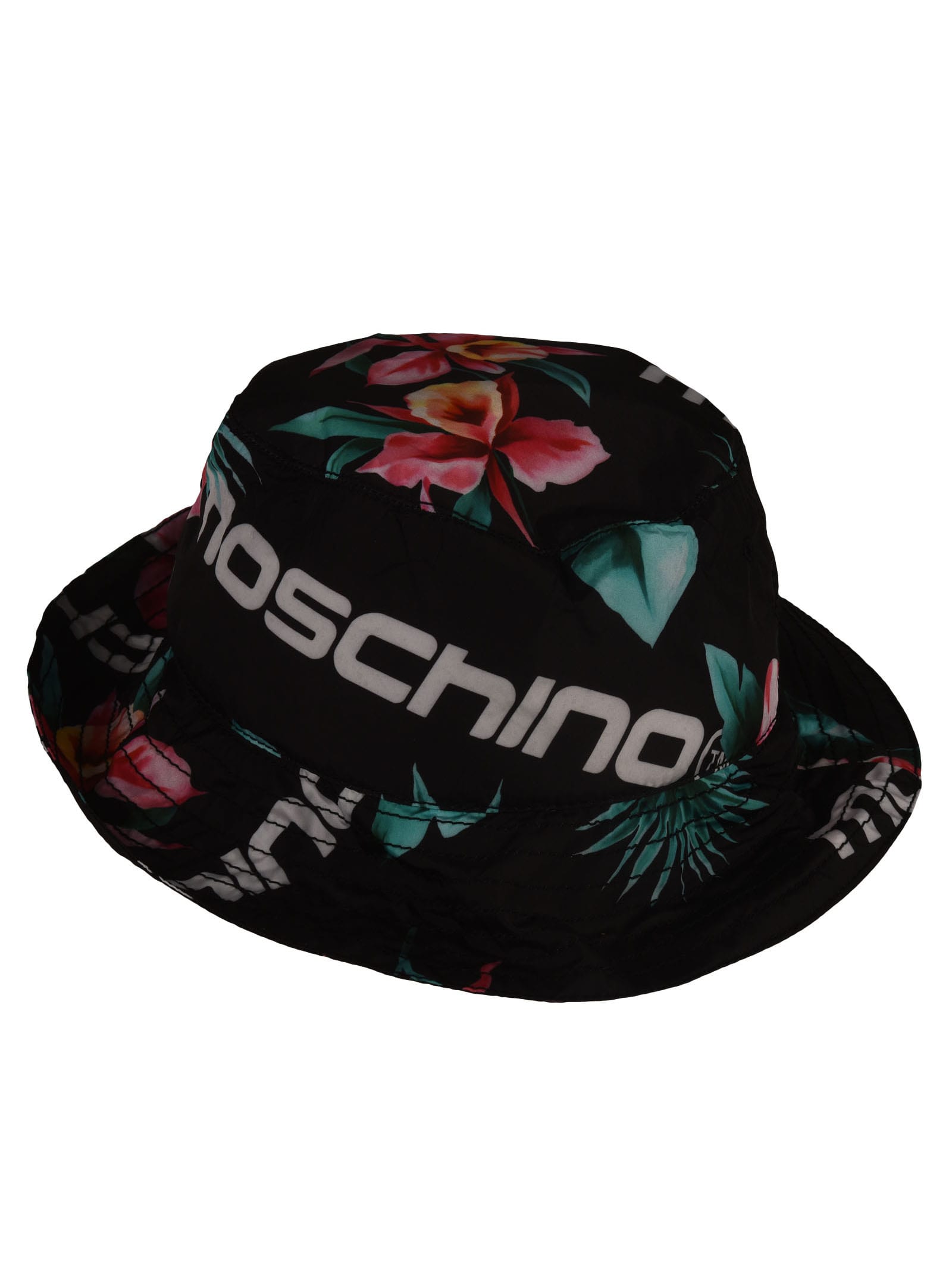 Moschino Floral Print Logo Bucket Hat