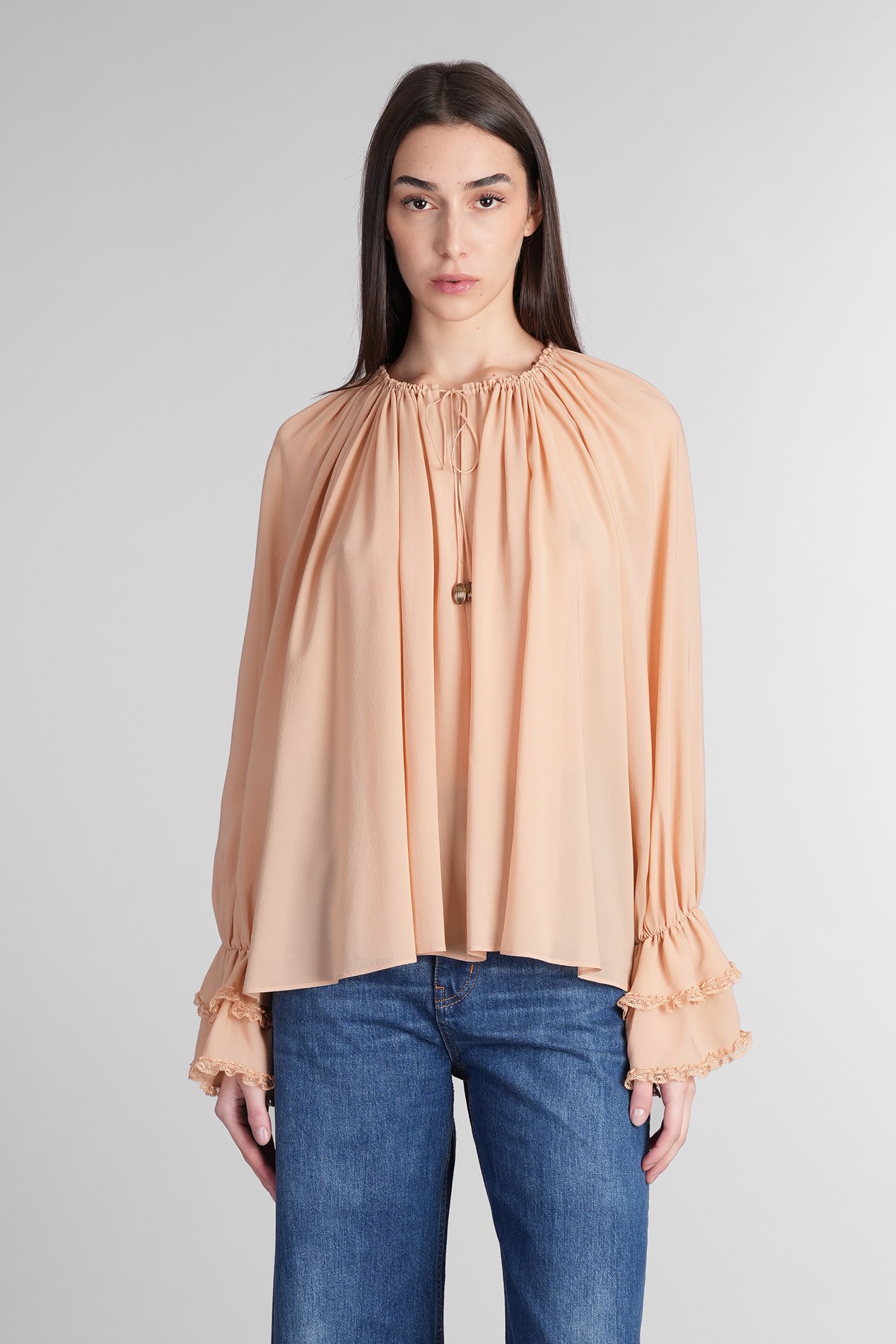 Chloé Blouse In Rose-pink Silk