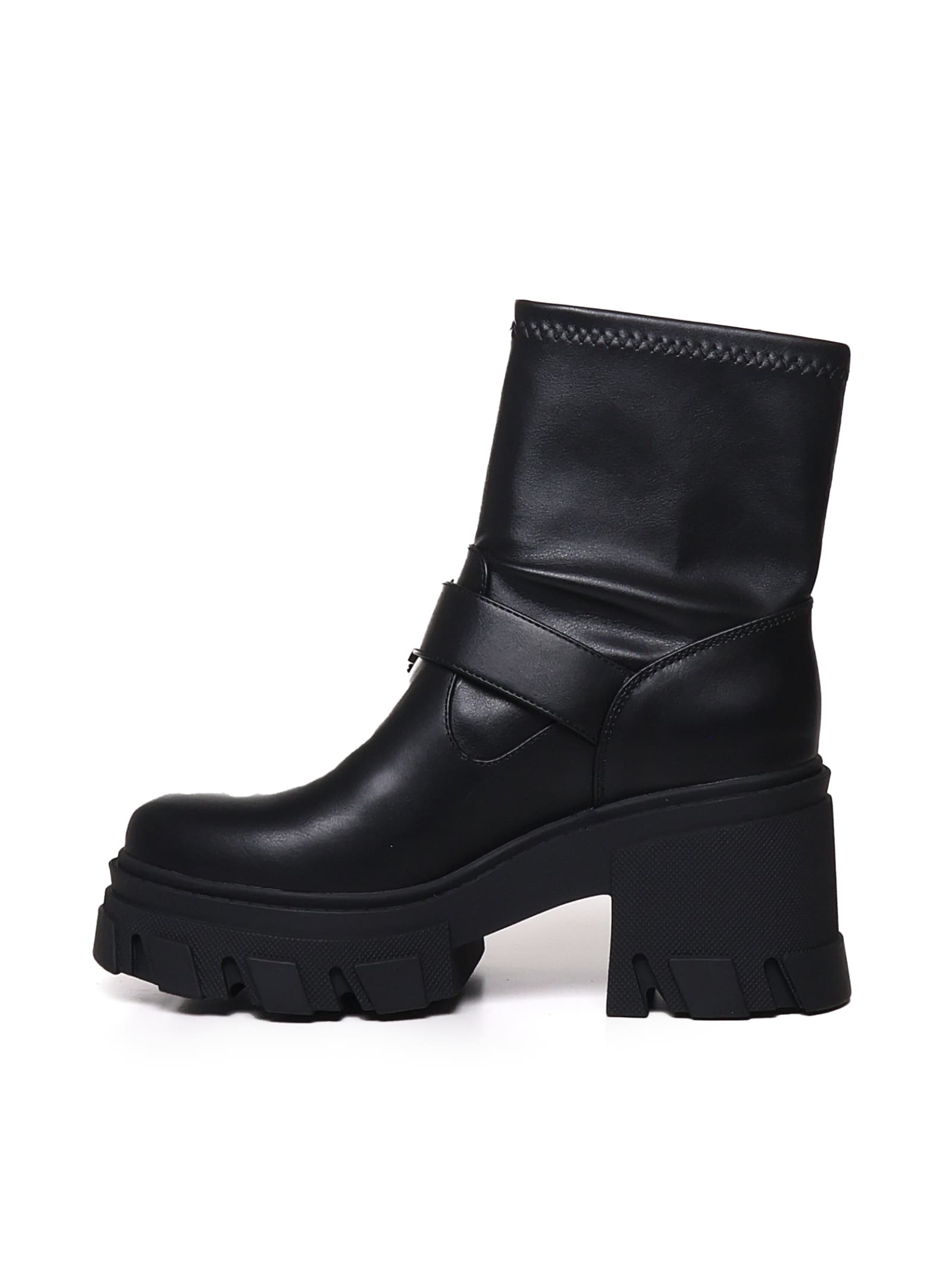 Shop Versace Jeans Couture Chunky Ankle Boots In Black