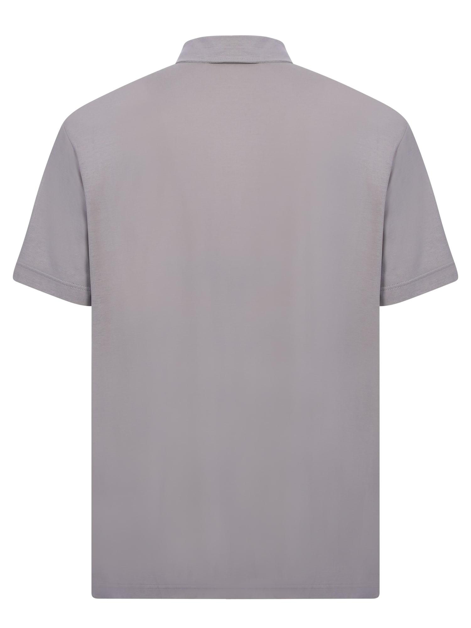 Shop Herno Short-sleeved Grey Polo Shirt