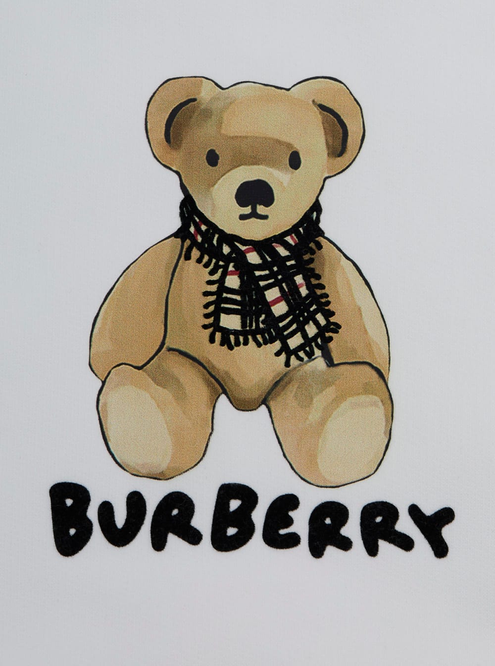 Burberry White Sweatshirt With Round Neck And Logo Print On The Front In Cotton Girl In White