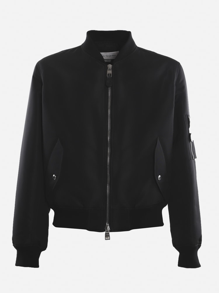 Alexander McQueen Technical Fabric Jacket With Tone-on-tone Logo Print