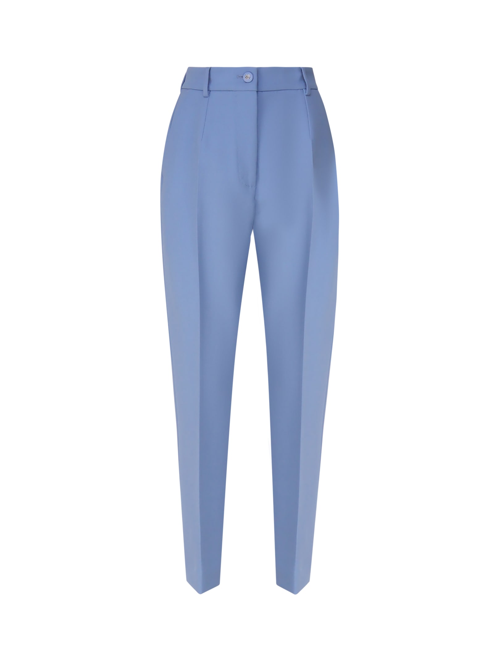 Shop Dolce & Gabbana Wool Crepe Trousers In Wisteria