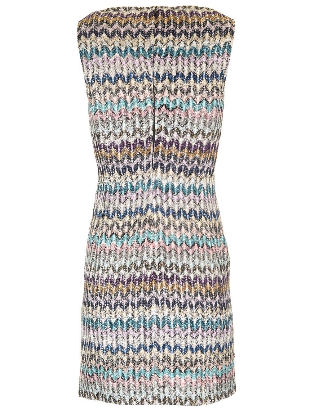 Shop Missoni Sweetheart Neckline Mini Dress In Multicolor