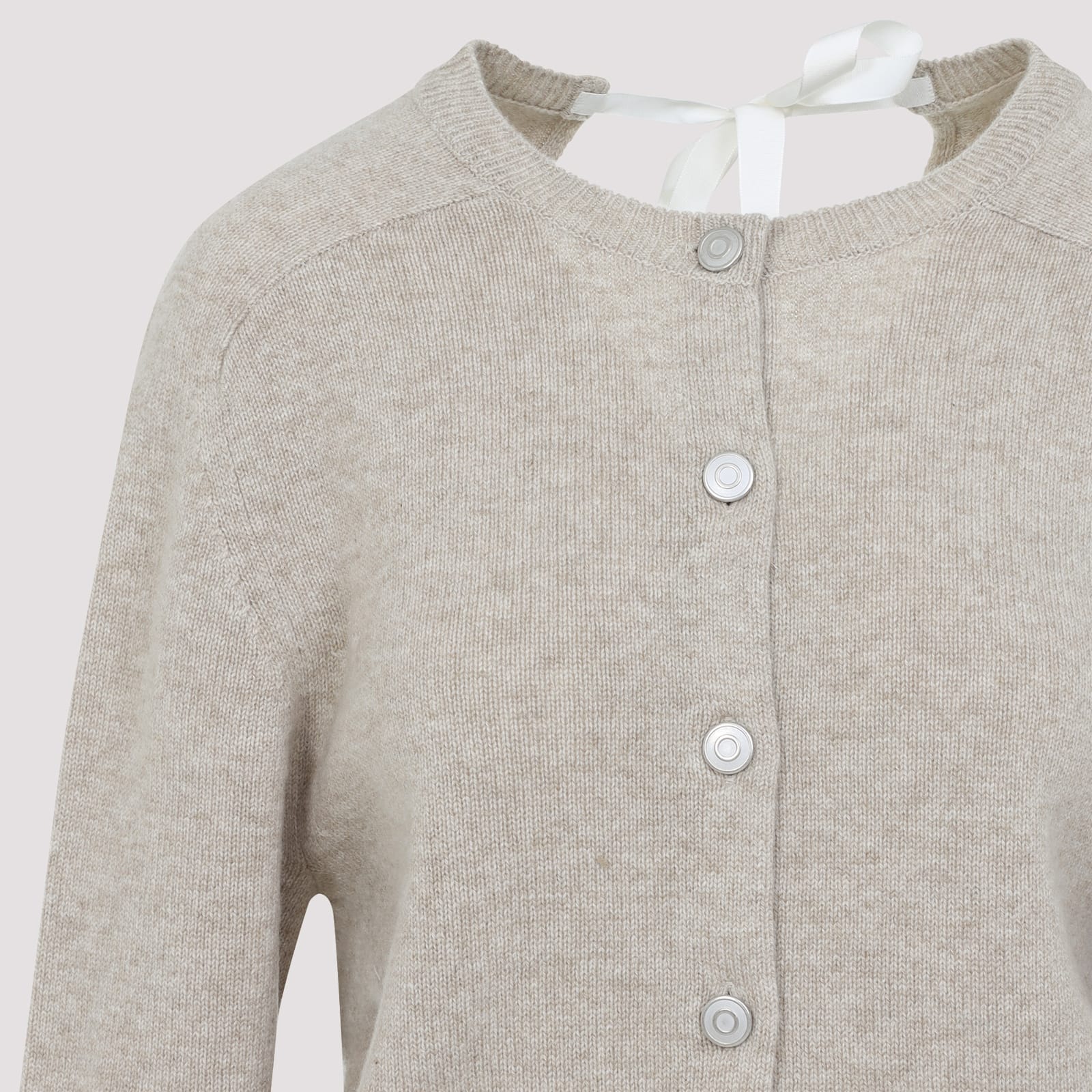 Shop Carven Knit Cardigan In Oat