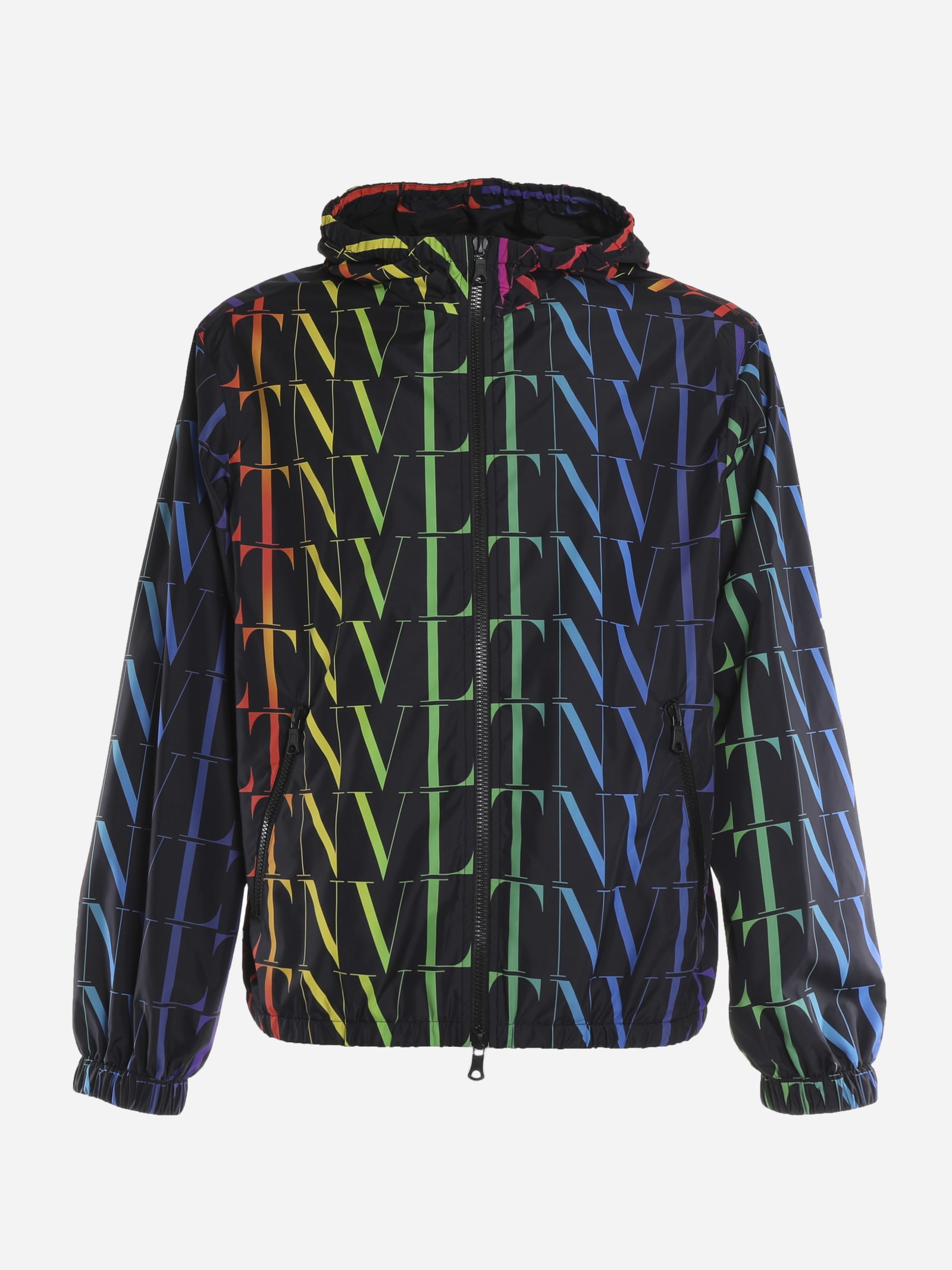 Valentino Jacket With All-over Multicolor Vltn Print