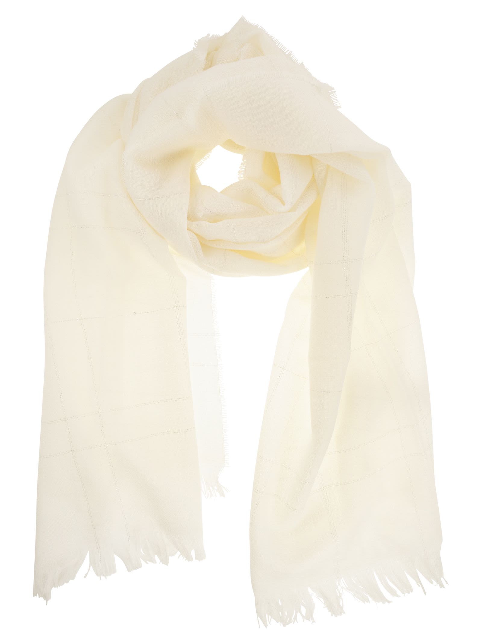 Peserico Virgin Wool Scarf In White