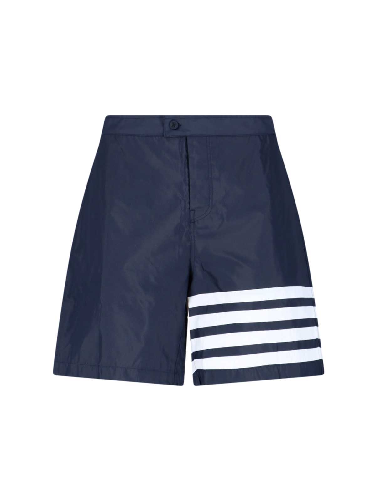 Shop Thom Browne 4-bar Board Shorts In Blue