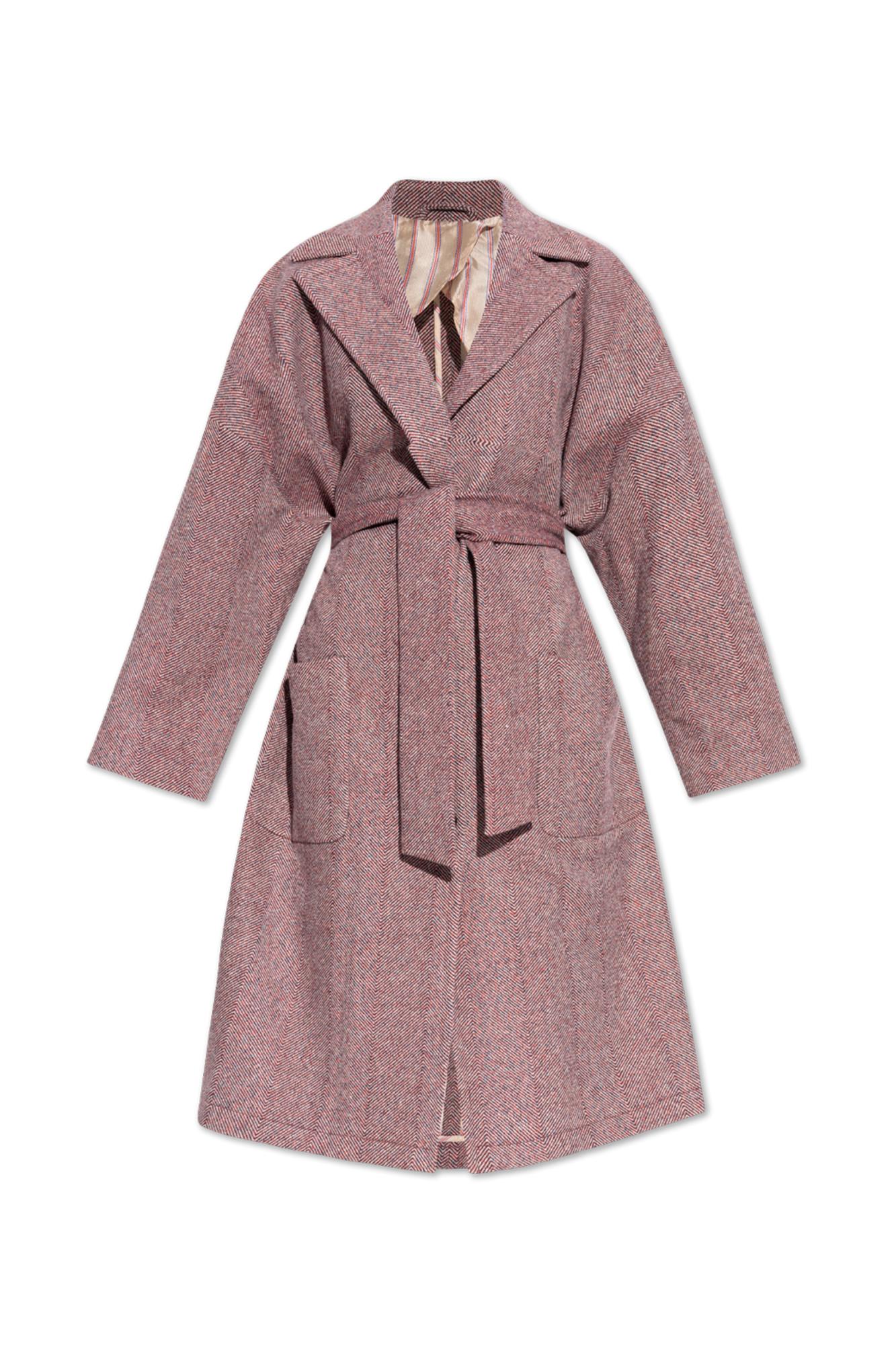 Shop Etro Patched Pocket Oversized Long Coat