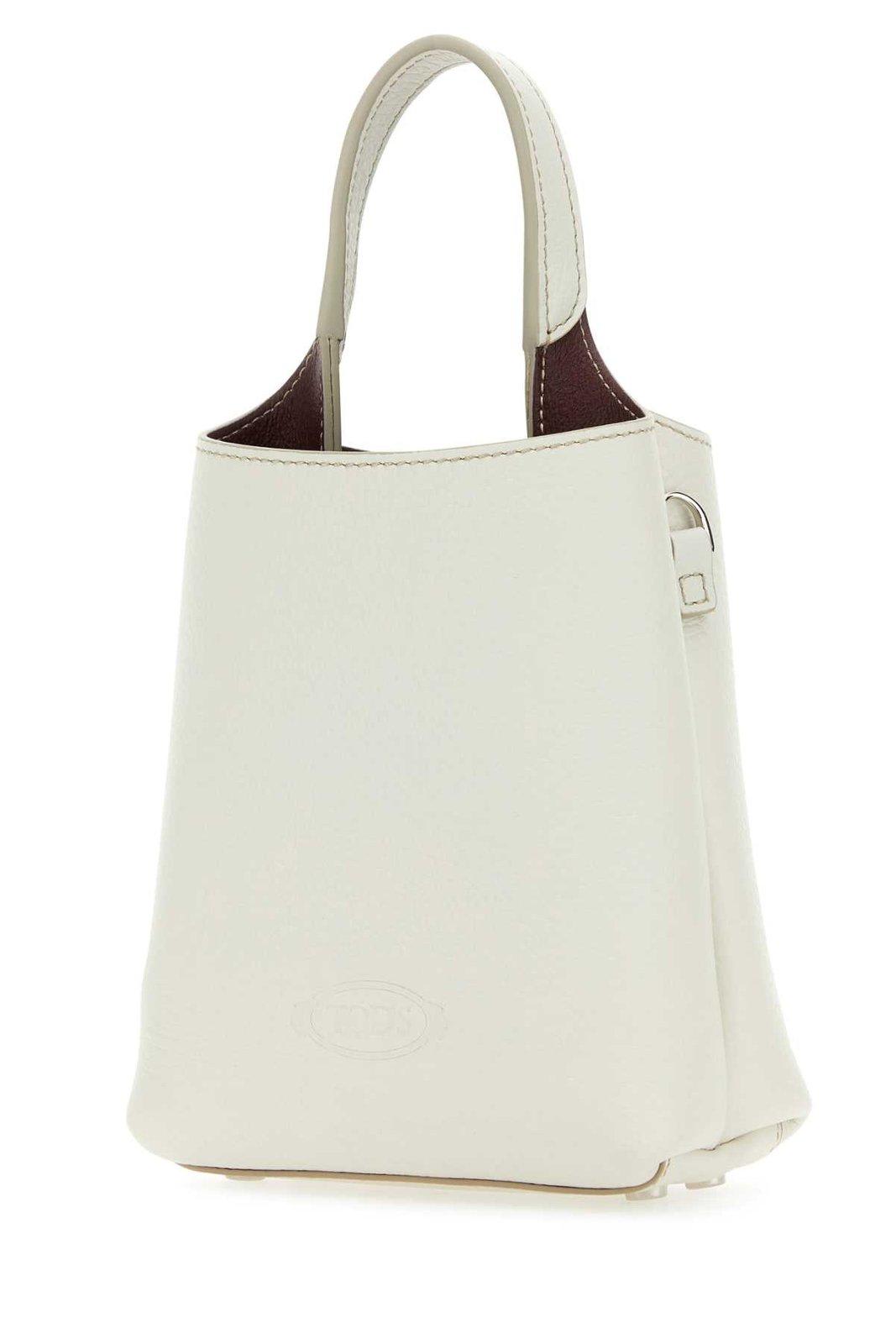 Shop Tod's T-timeless Pendant Detailed Micro Tote Bag In White