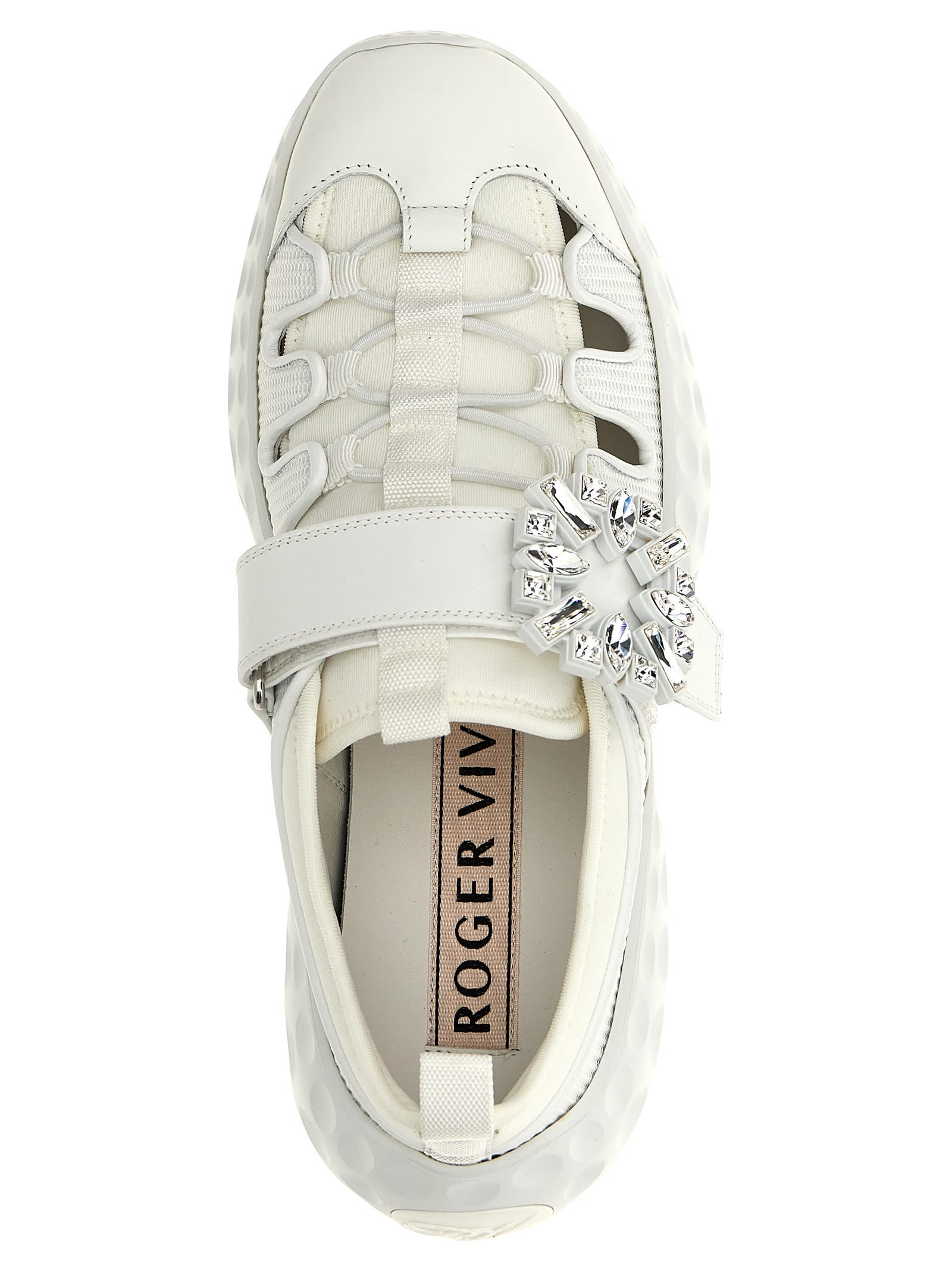 Shop Roger Vivier Viv Run Light Trekky Sneakers In White