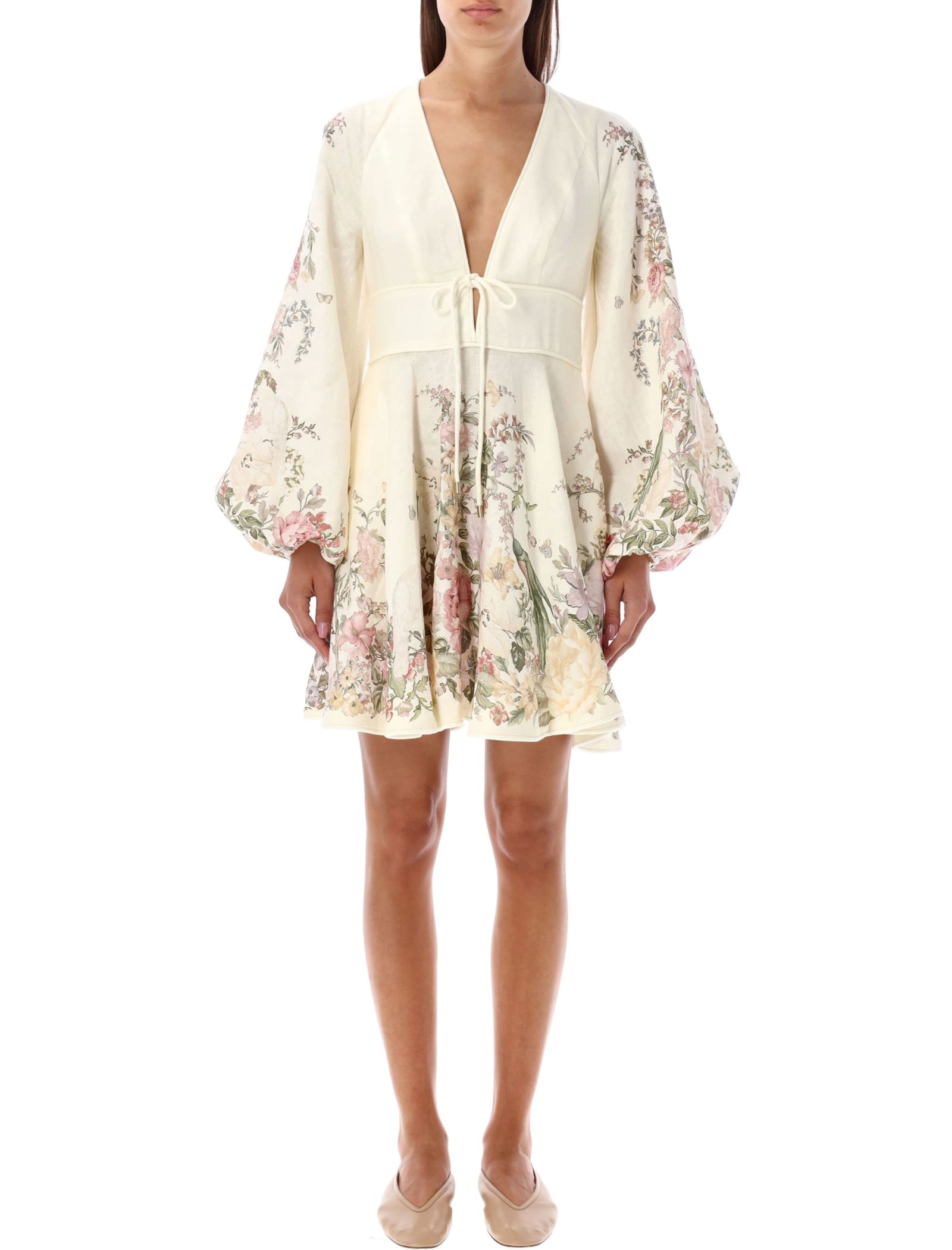 Shop Zimmermann Waverly Dress In Cream Flower