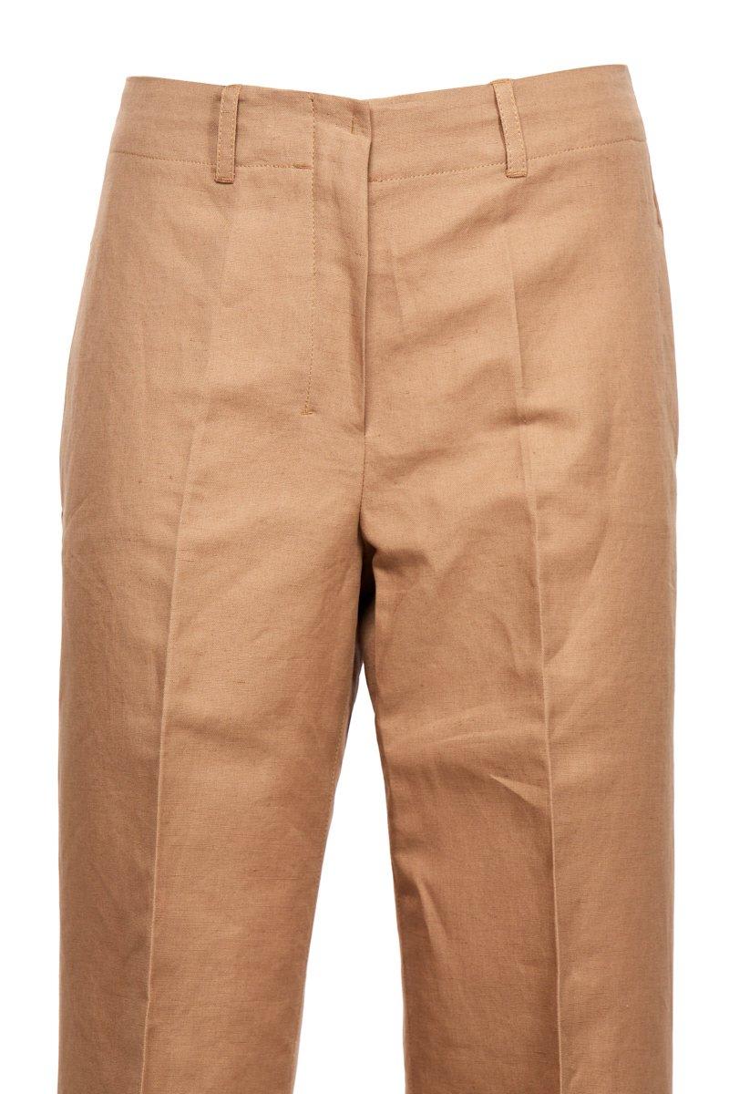 S Max Mara Desert Straight-leg Mid-rise Cotton-poplin Trousers In Beige
