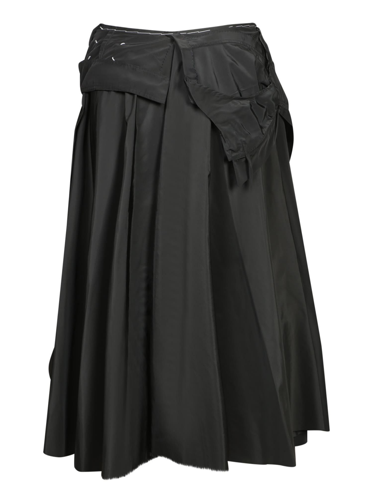 Shop Maison Margiela Black Top Midi Skirt