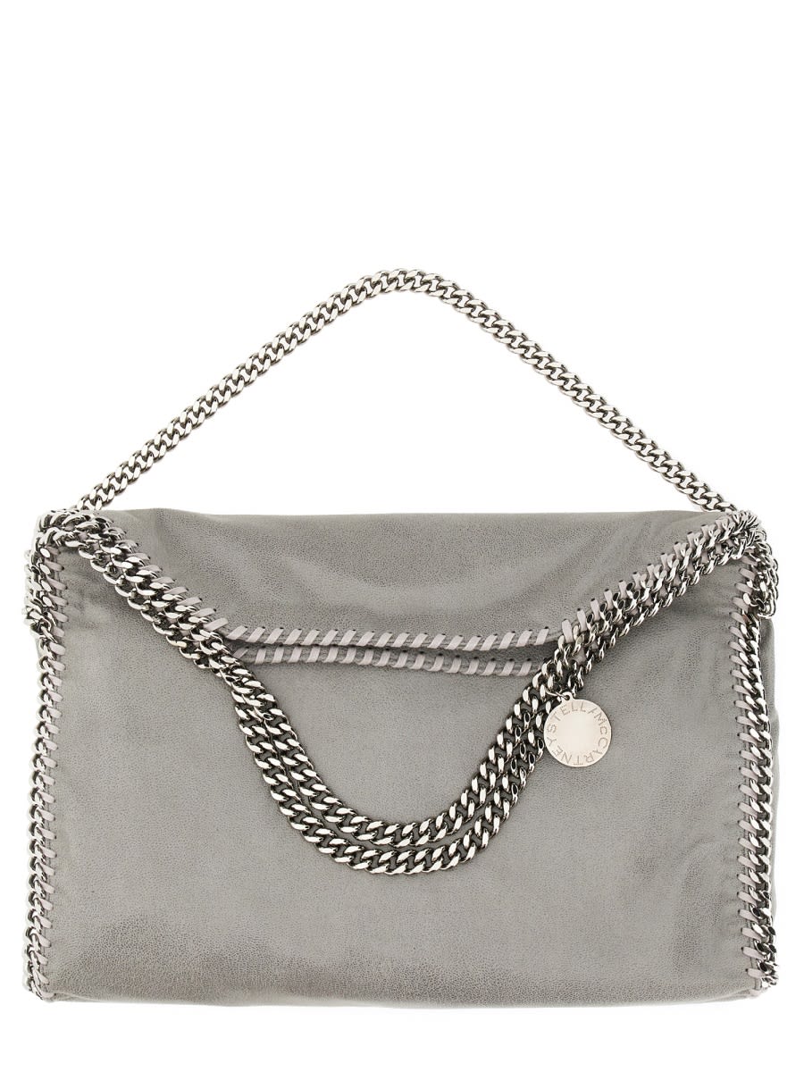 Shop Stella Mccartney Falabella Fold Over Bag In Grey