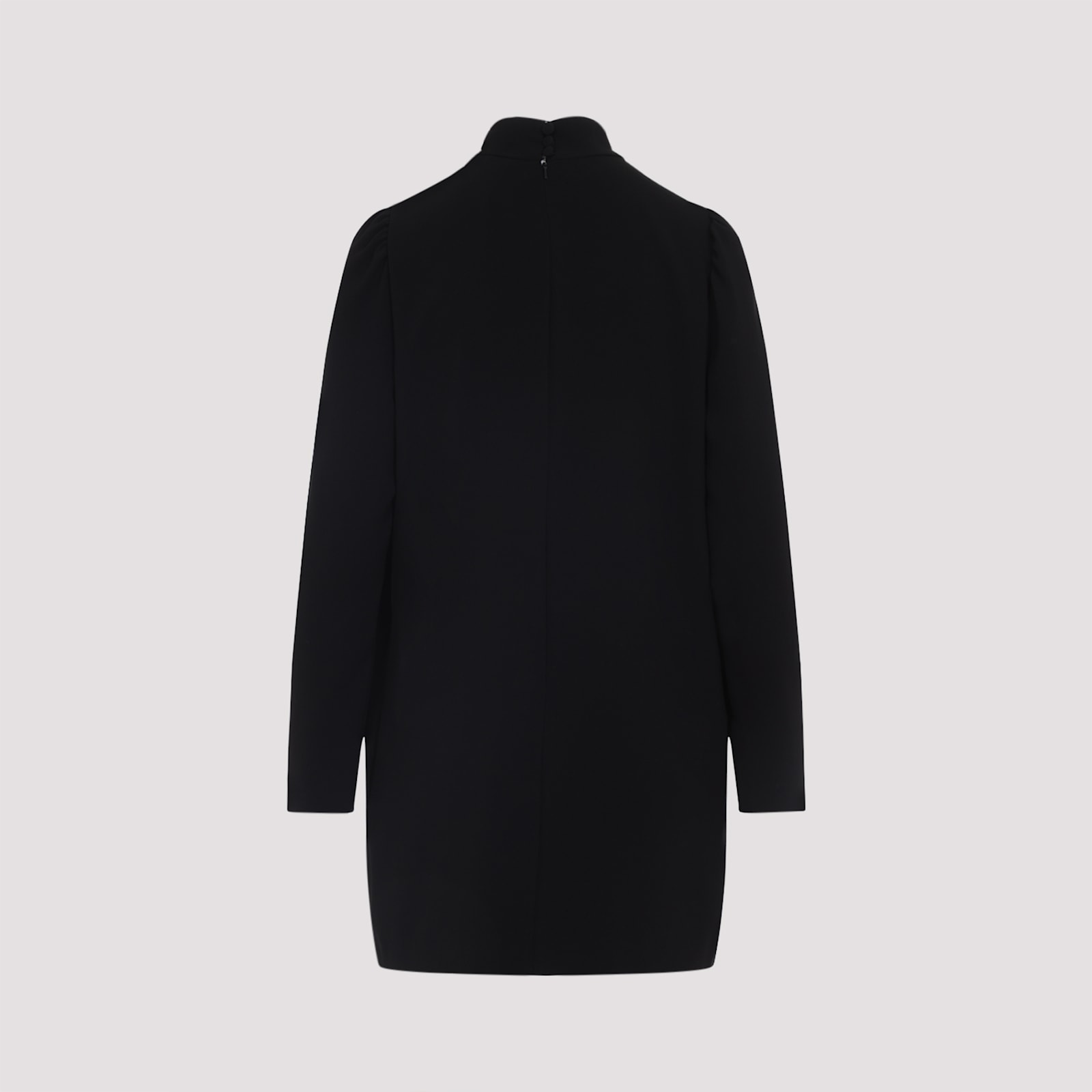 Max Mara Stand-up Collar Mini Dress With Long Sleeves In Black