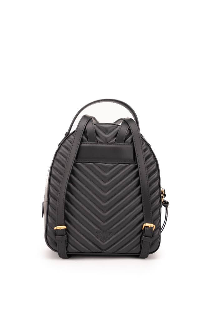 Shop Pinko Quilted Love Backpack In Nero