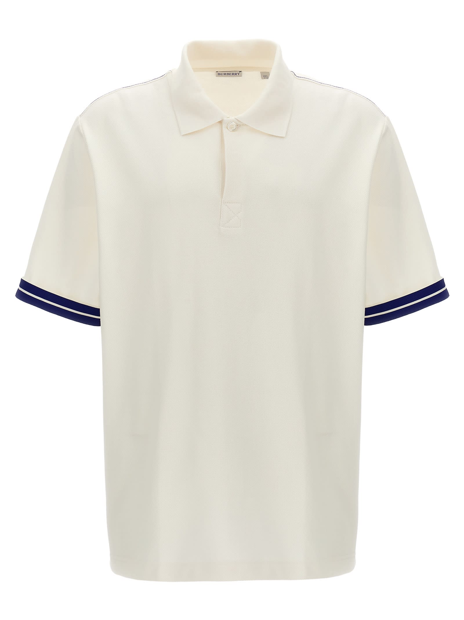 Shop Burberry Ekd Polo Shirt In White