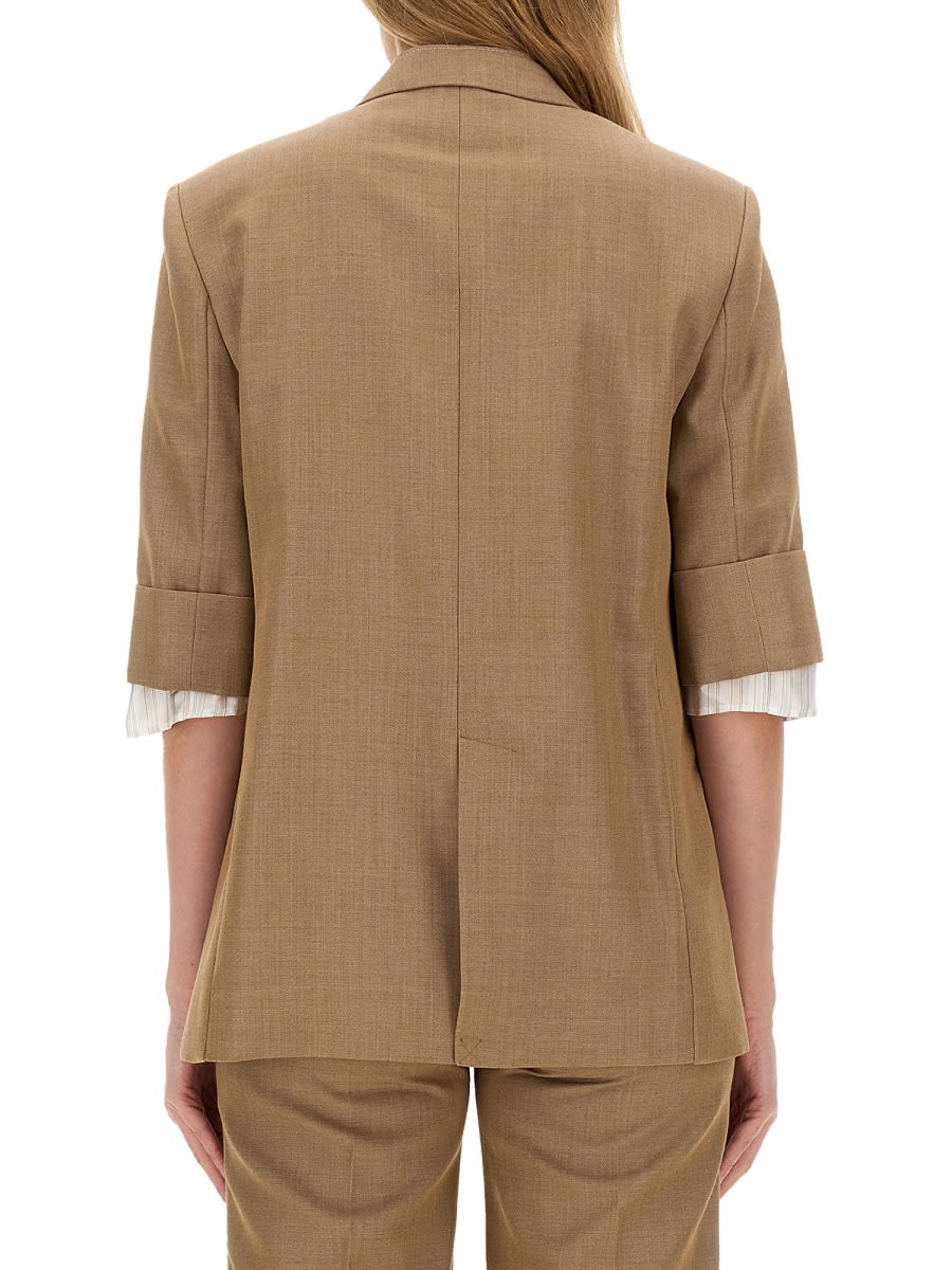 Shop Victoria Beckham Single-breasted Jacket In Beige