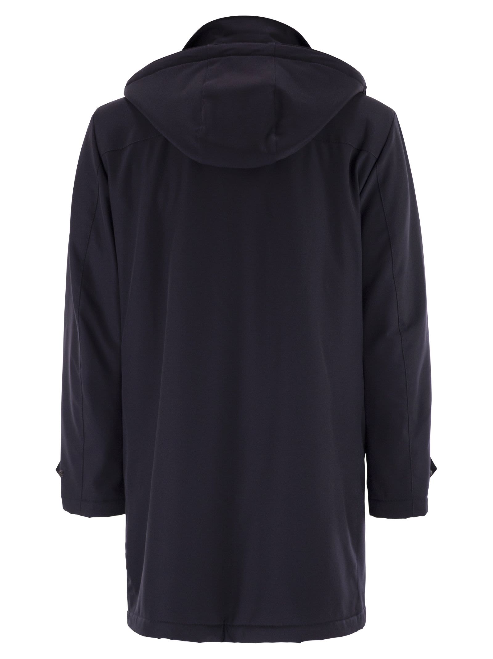 Fay Men Morning Coat Travel In Jersey Stretch In Blue
